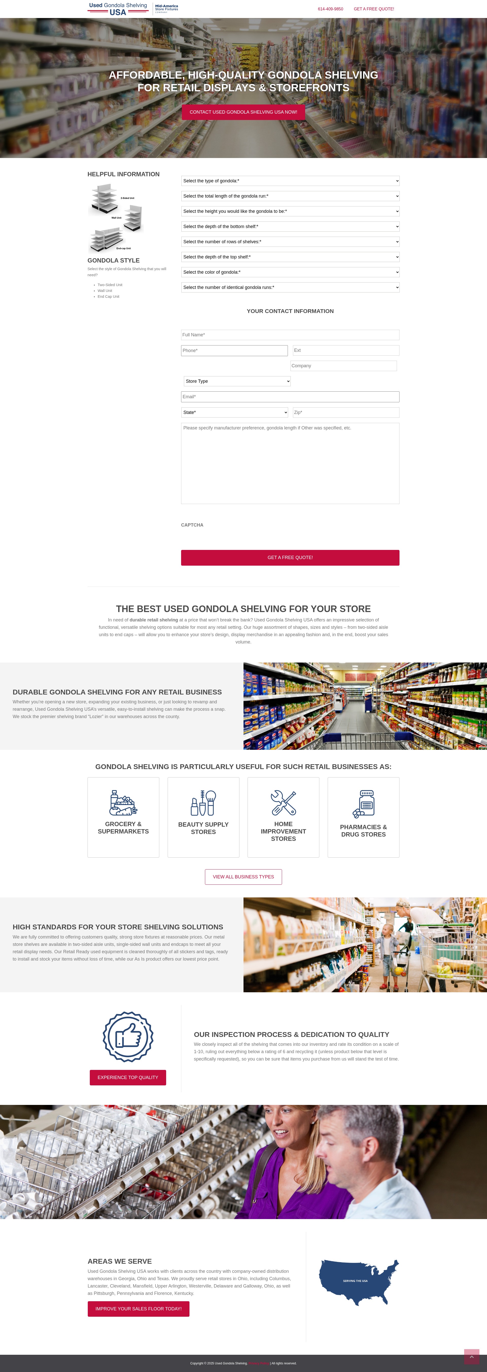 Screenshot of www.usedgondolashelvingusa.com