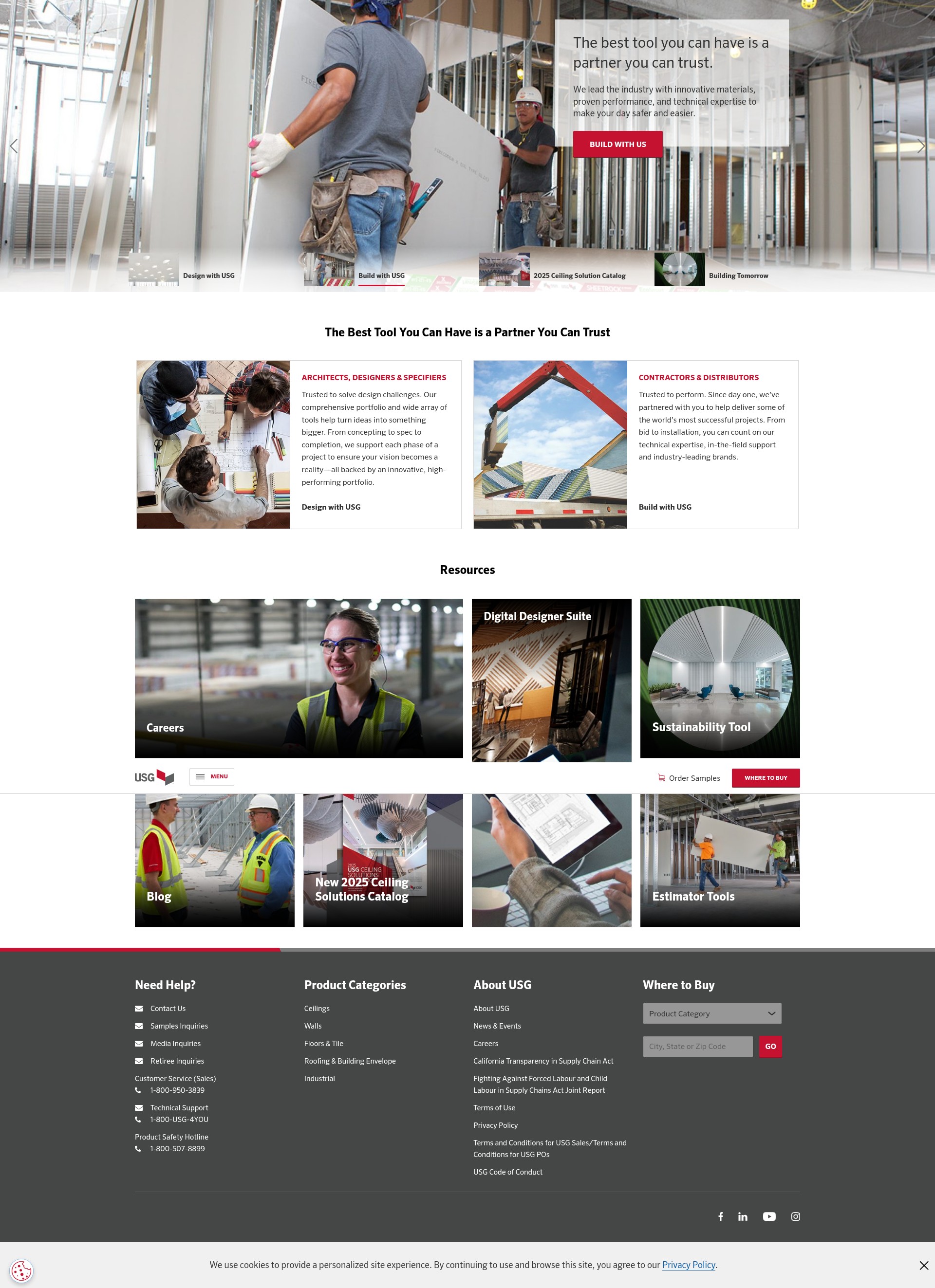 Screenshot of www.usg.com
