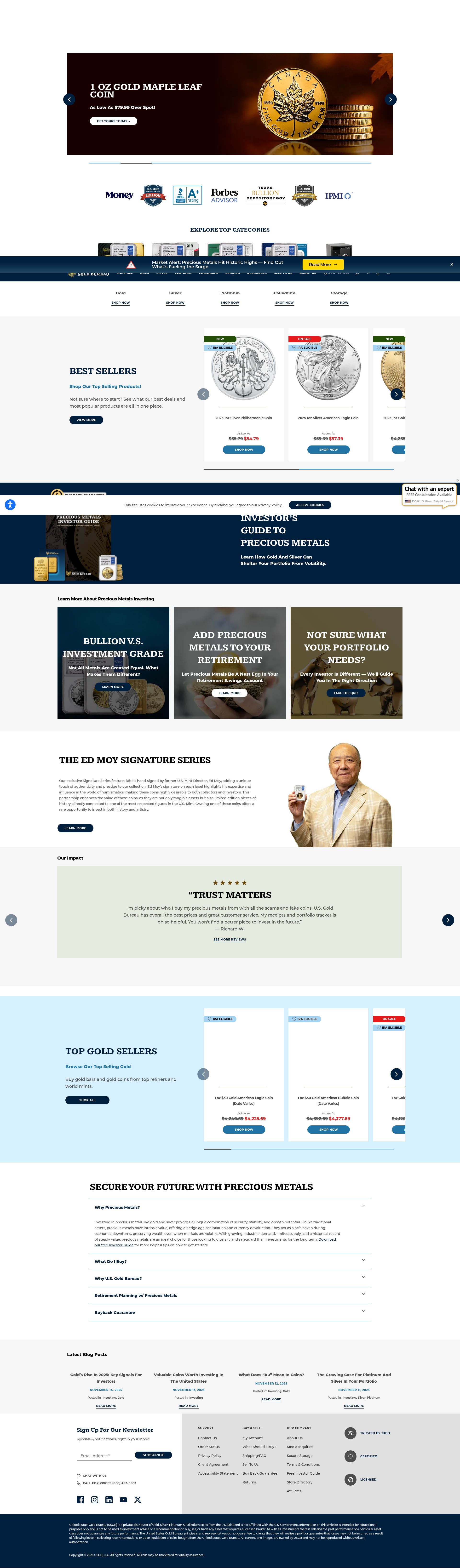 Screenshot of www.usgoldbureau.com