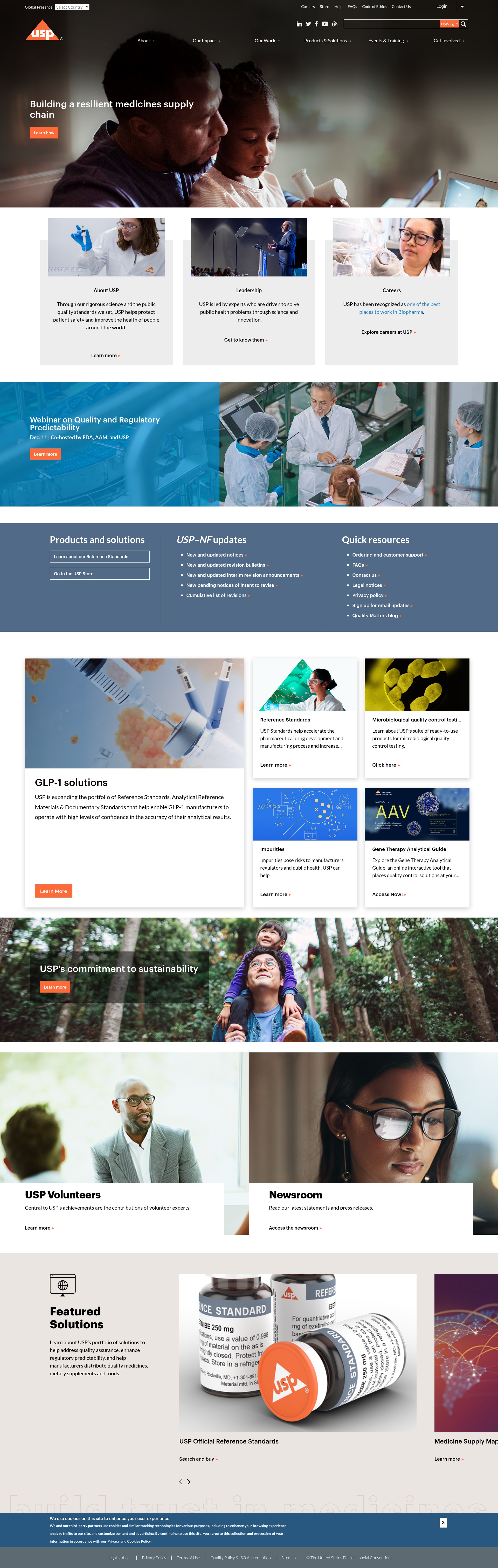 Screenshot of www.usp.org