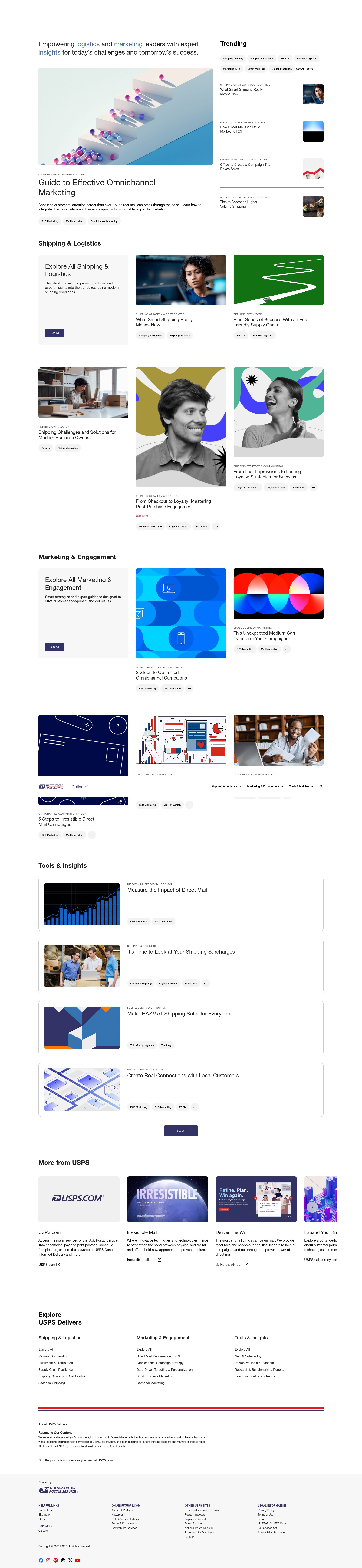 Screenshot of www.uspsdelivers.com