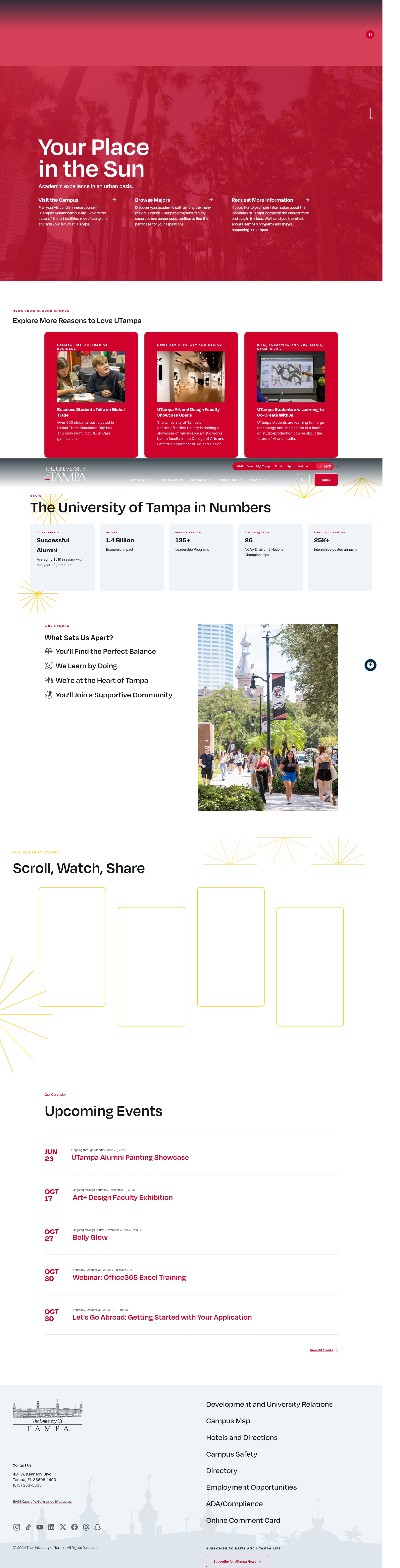 Screenshot of www.ut.edu
