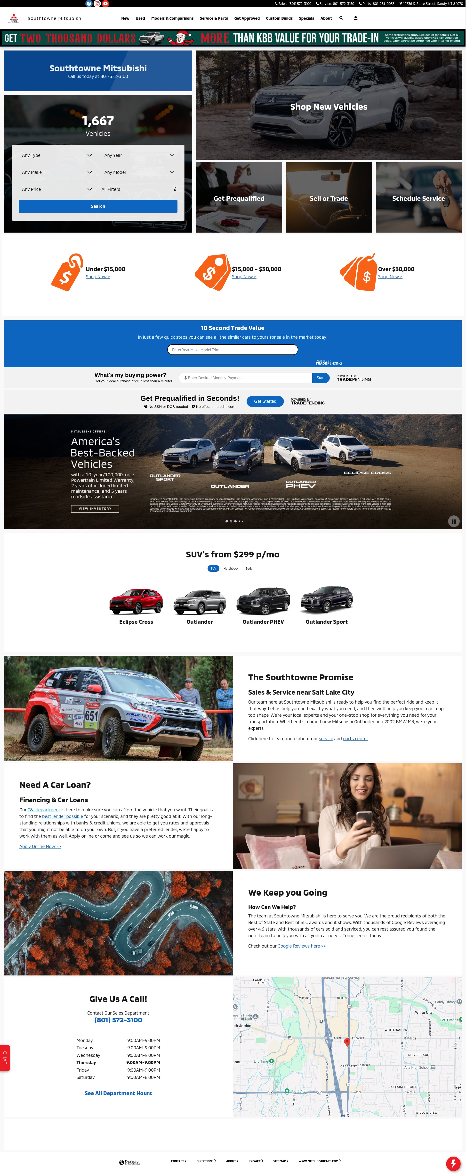 Screenshot of www.utahmitsubishi.com