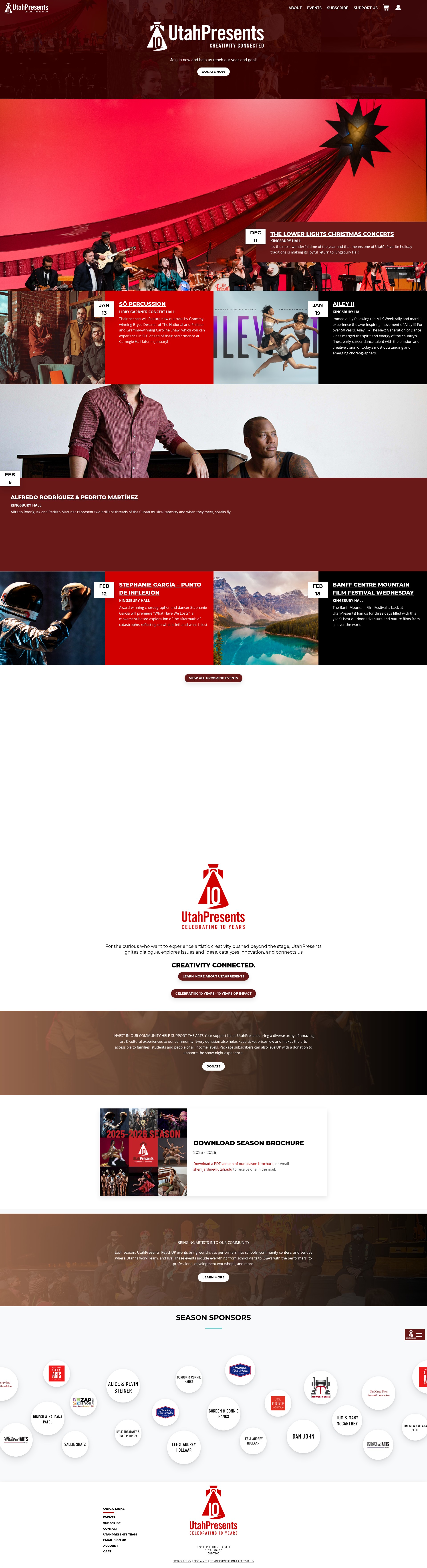 Screenshot of www.utahpresents.org