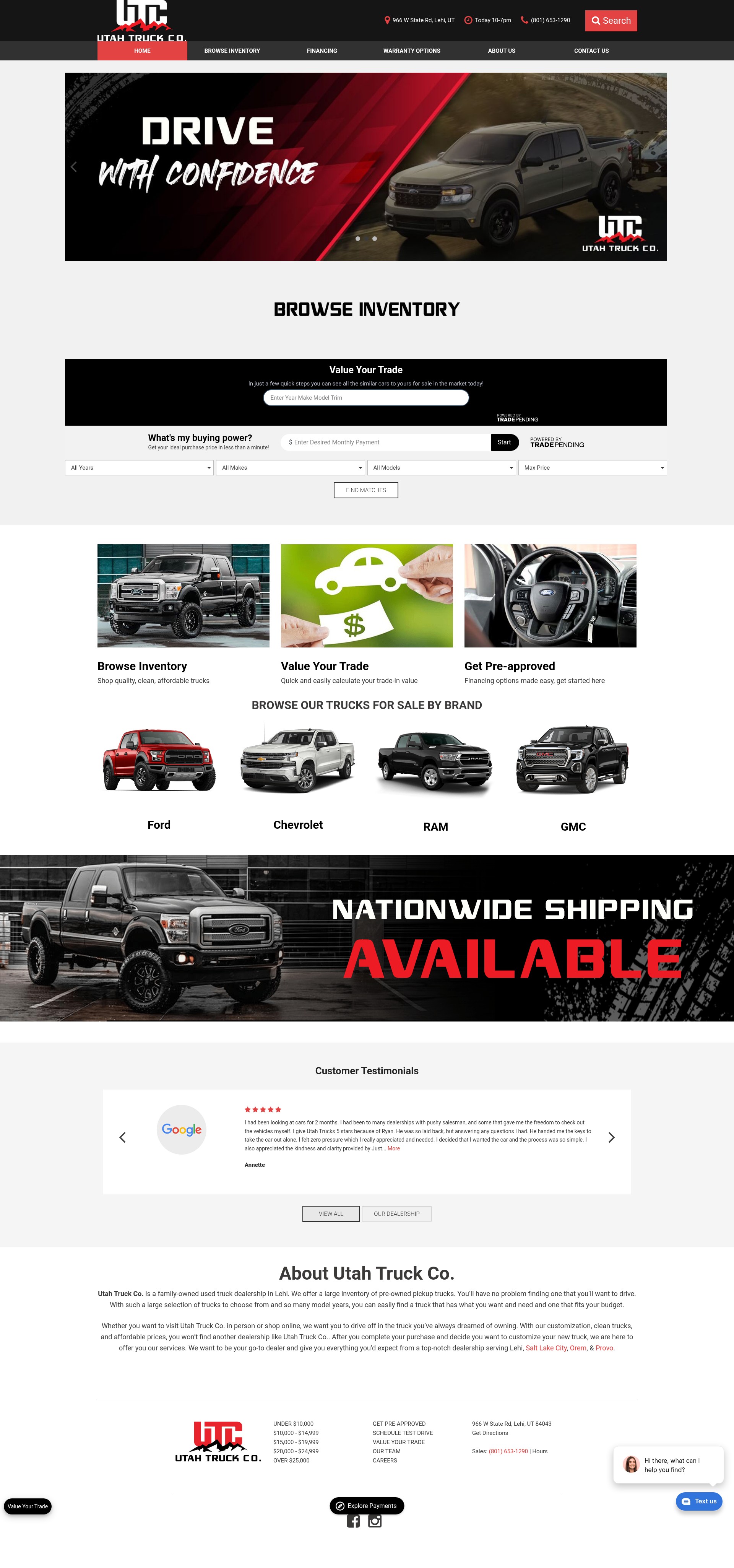 Screenshot of www.utahtruckcountry.com