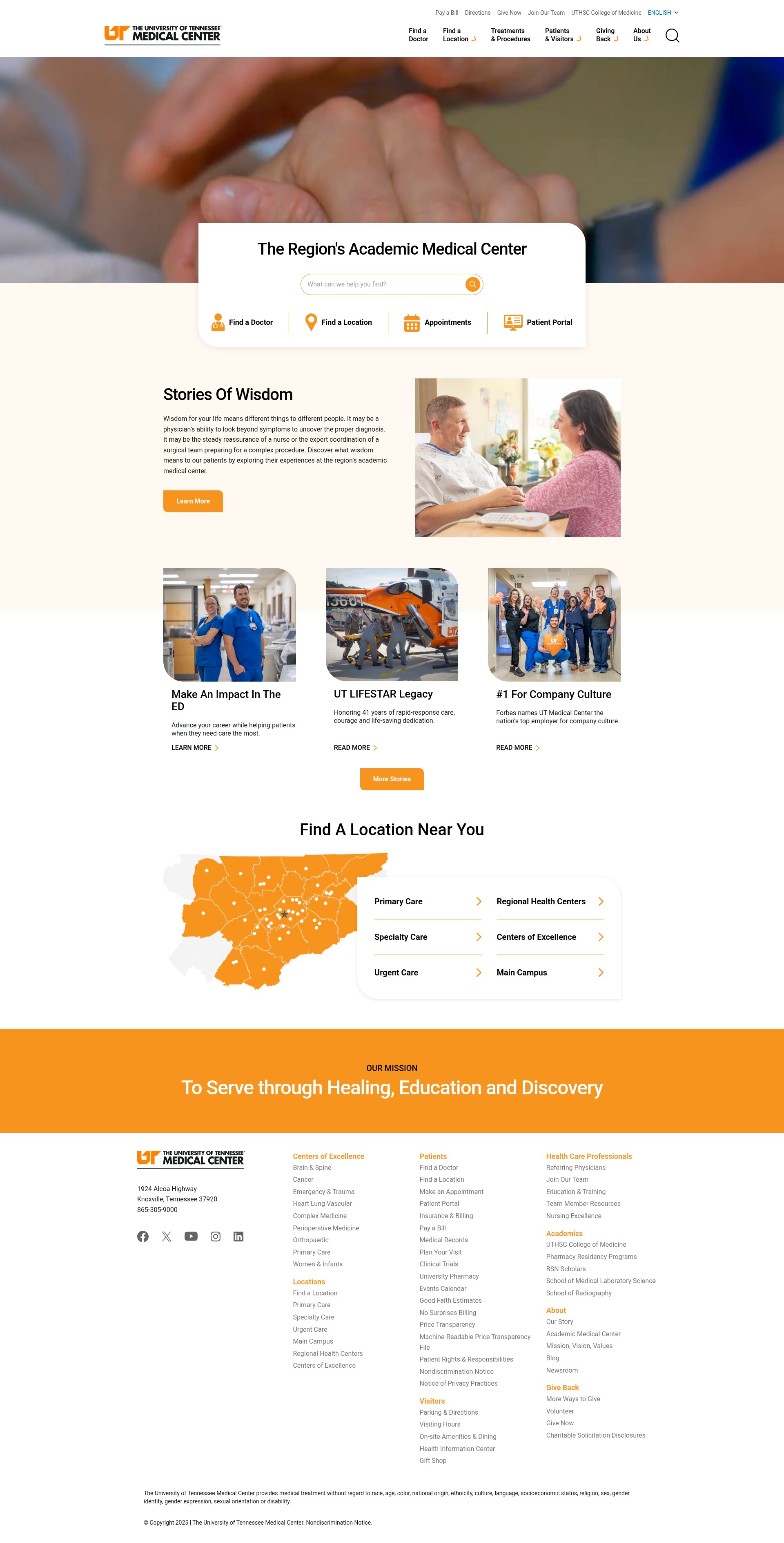 Screenshot of www.utmedicalcenter.org