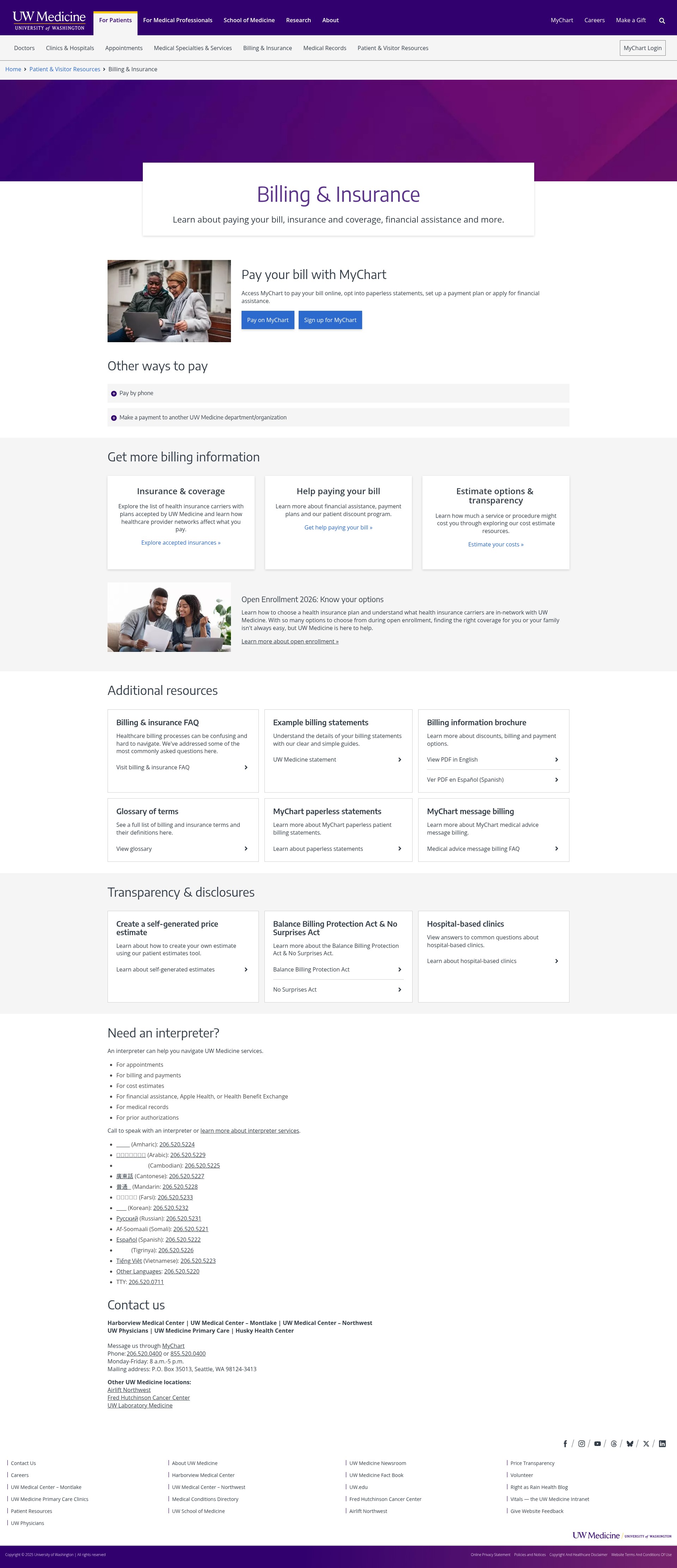 Screenshot of www.uwmedicine.org