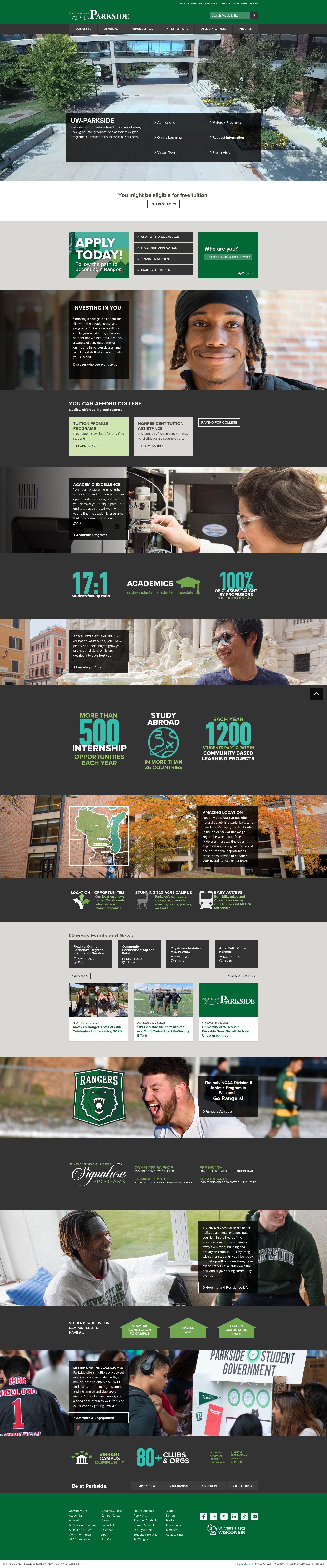 Screenshot of www.uwp.edu