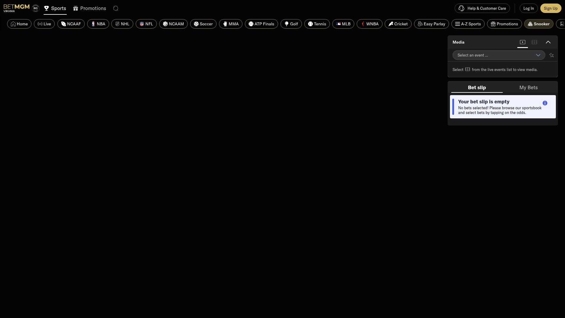 Screenshot of www.va.betmgm.com