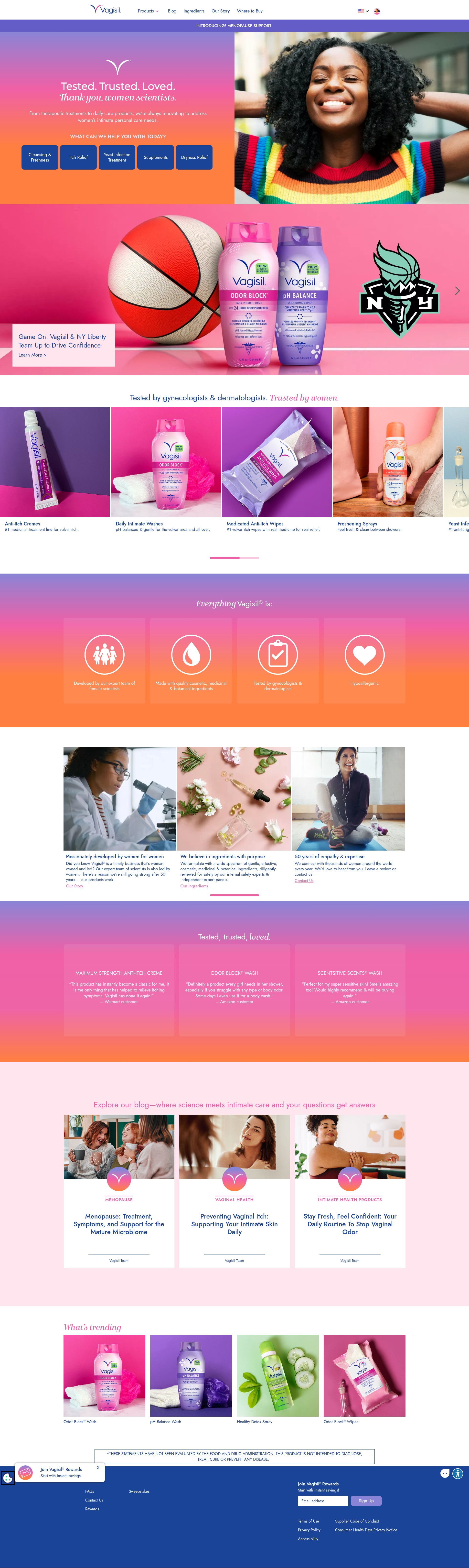 Screenshot of www.vagisil.com