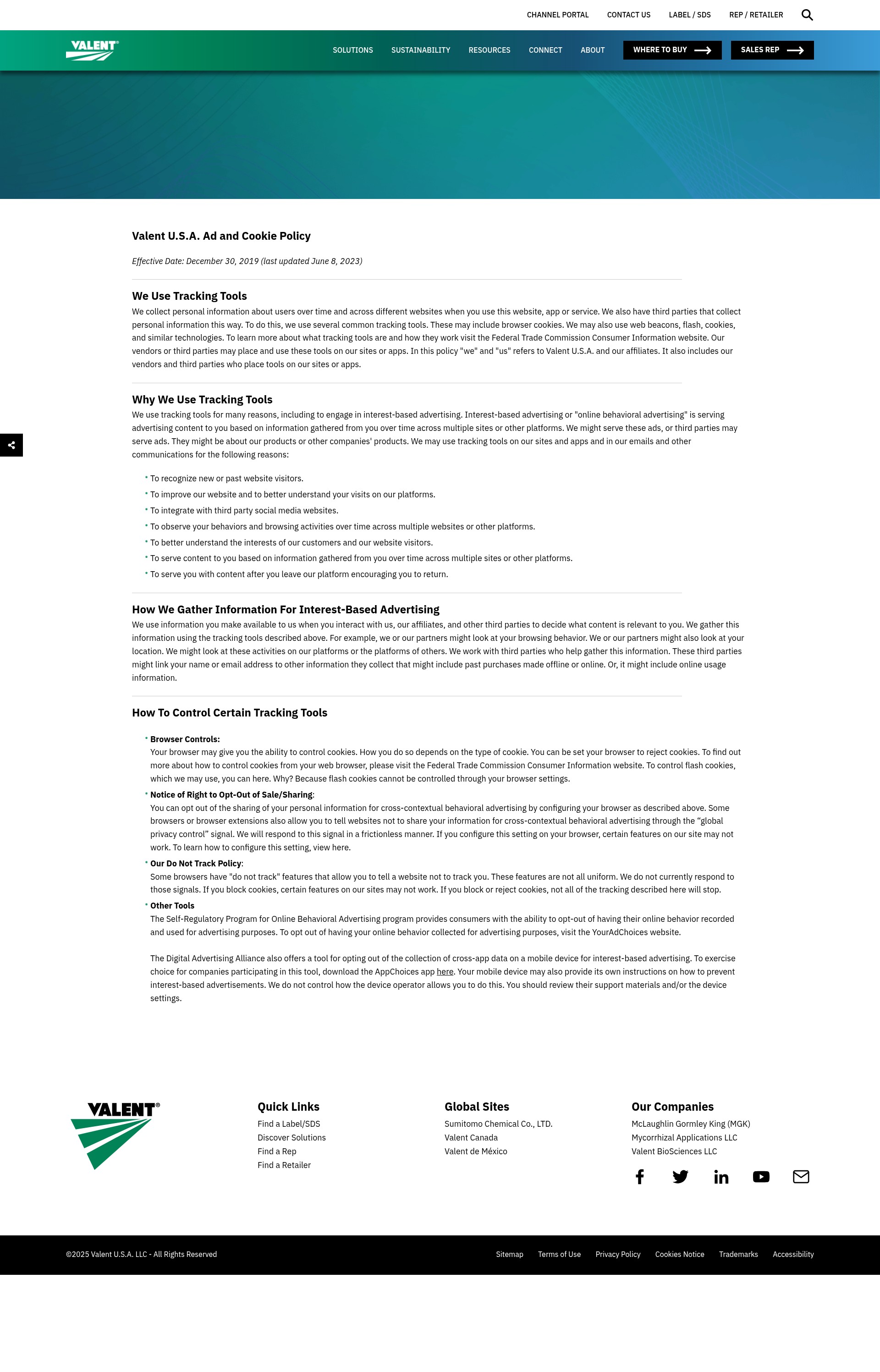 Screenshot of www.valent.com