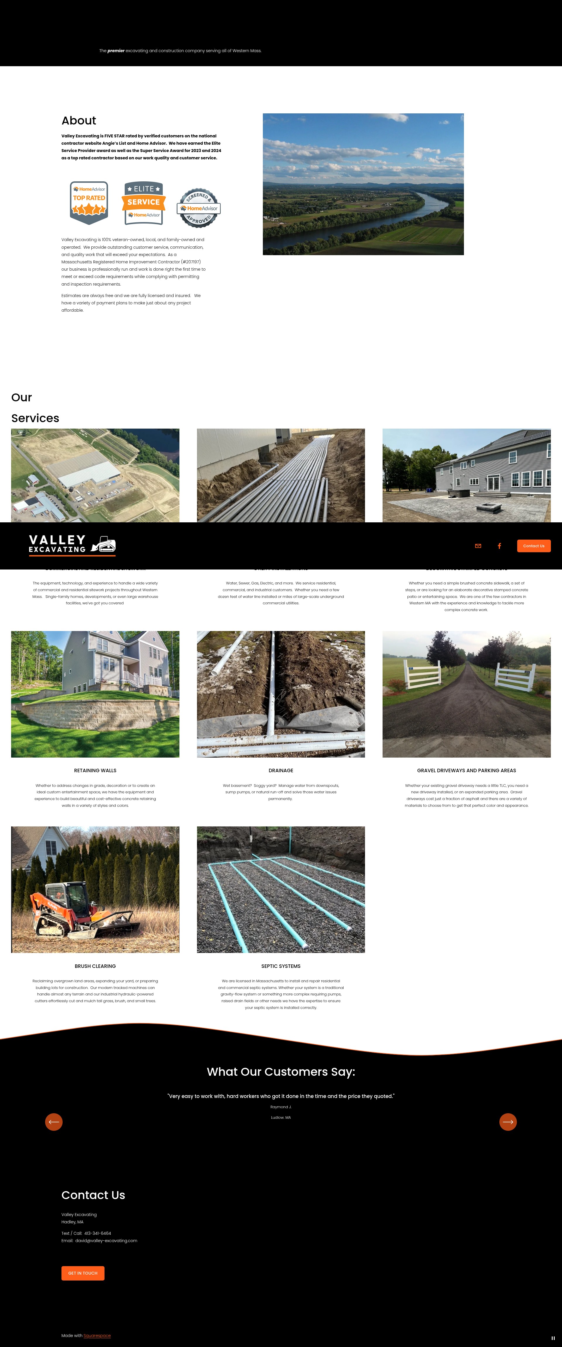 Screenshot of www.valley-excavating.com
