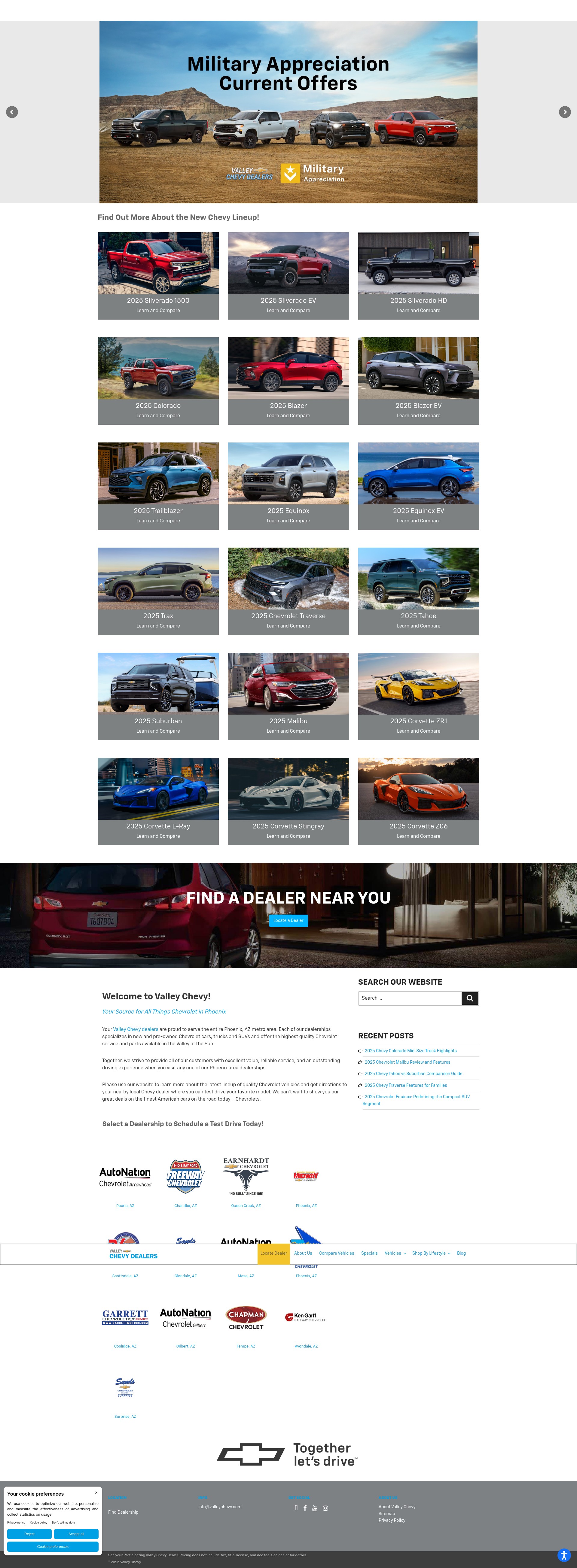 Screenshot of www.valleychevy.com