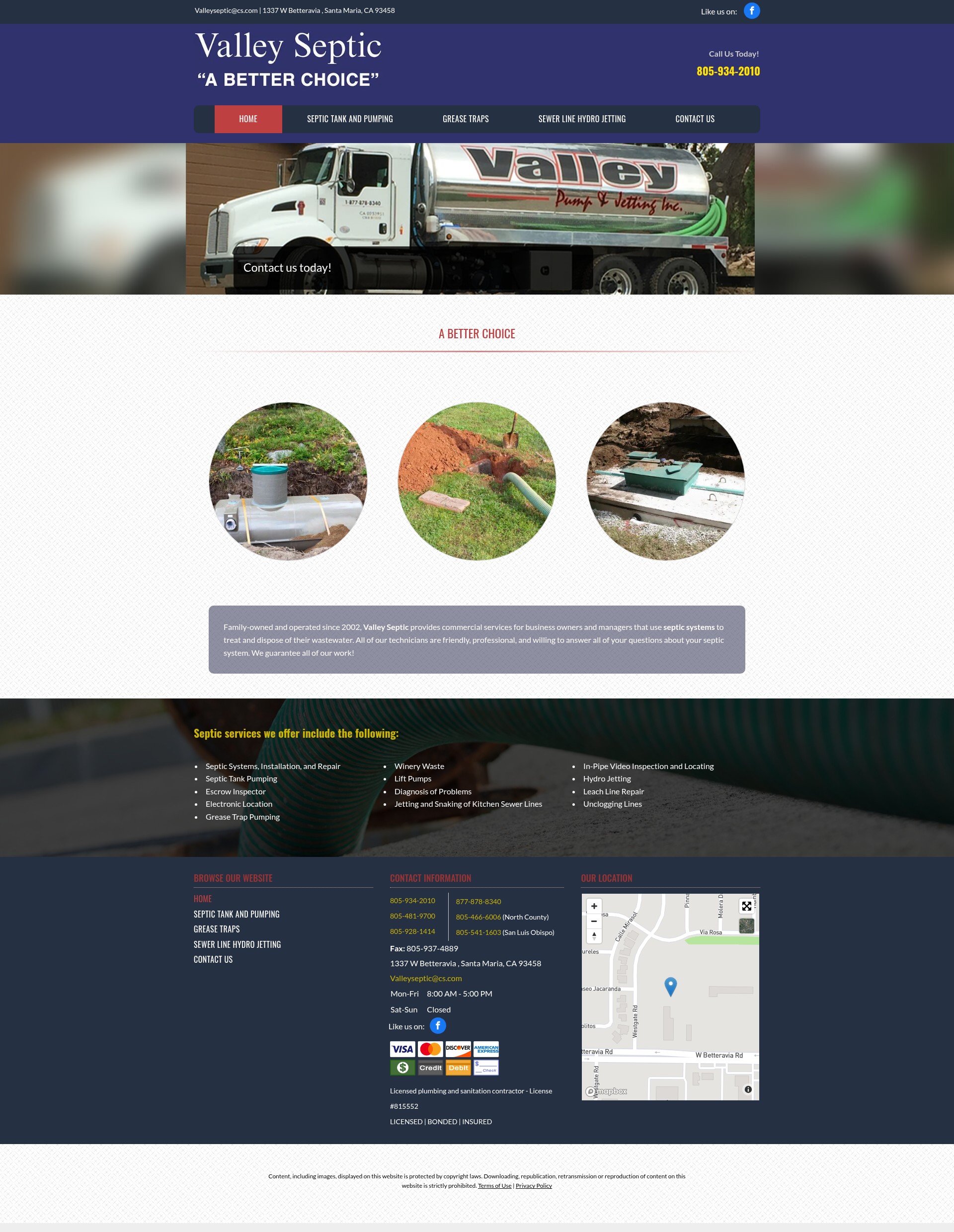 Screenshot of www.valleysepticandpumpingca.com