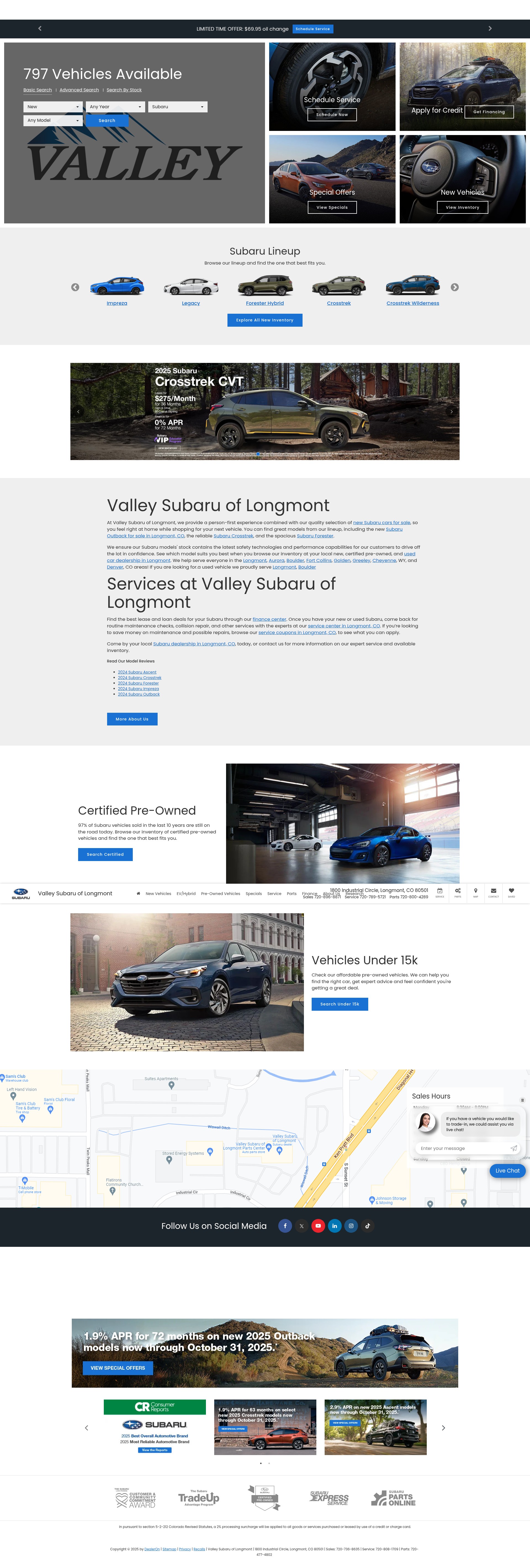 Screenshot of www.valleysubaru.com