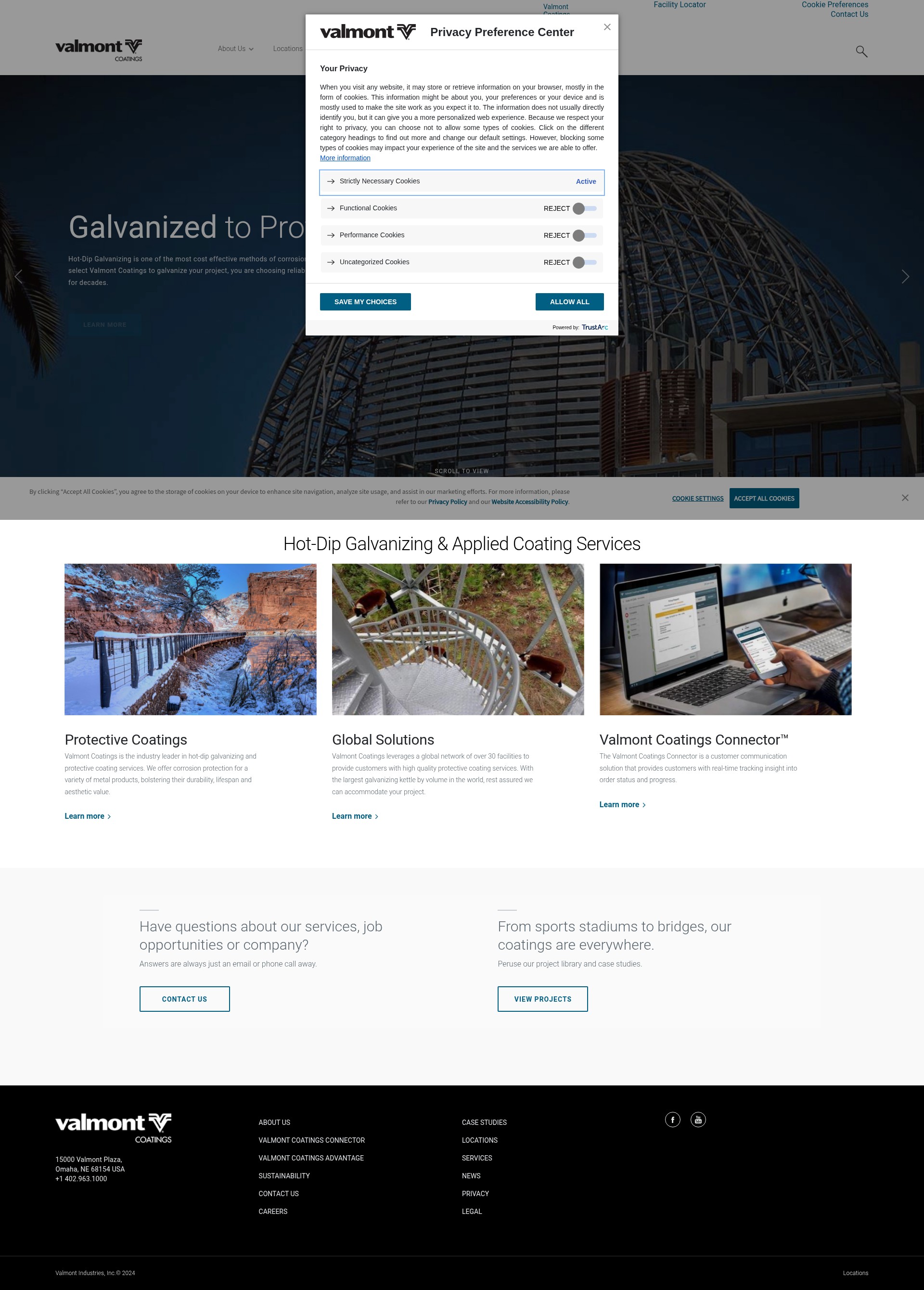 Screenshot of www.valmontcoatings.com