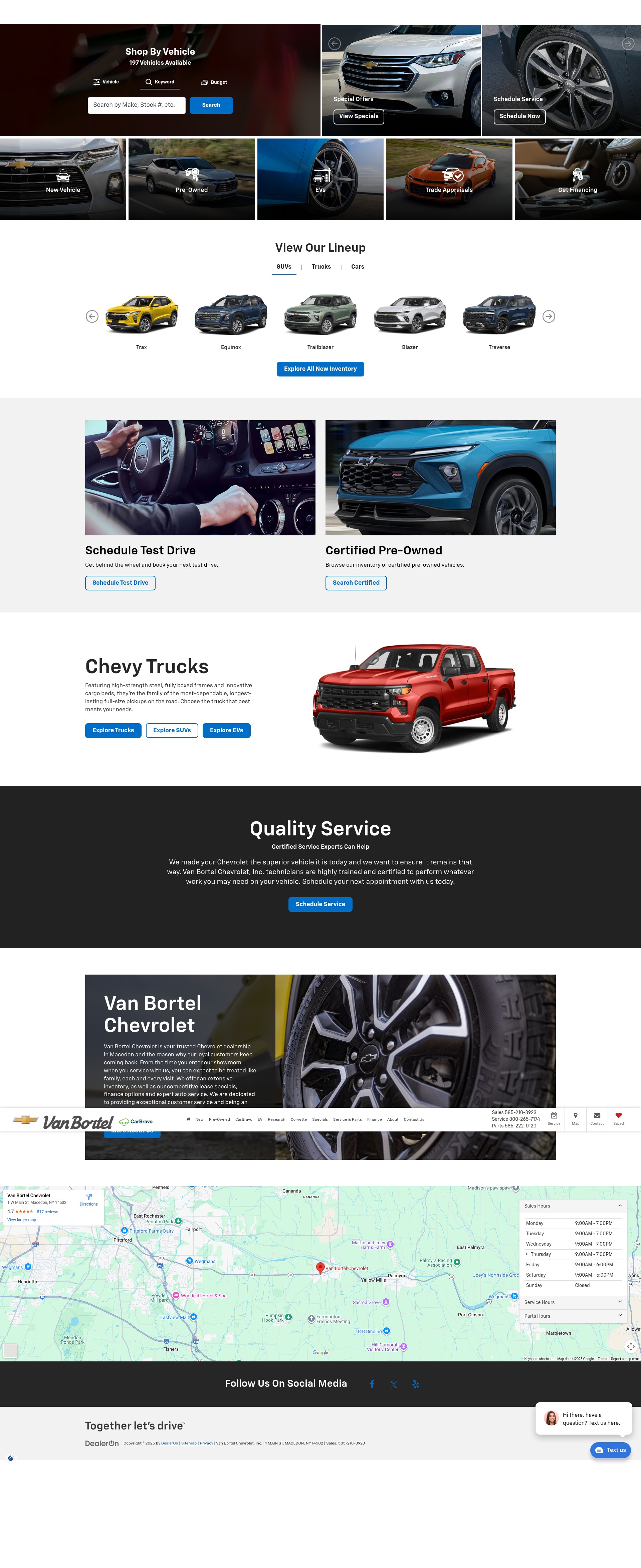 Screenshot of www.vanbortelchevrolet.net
