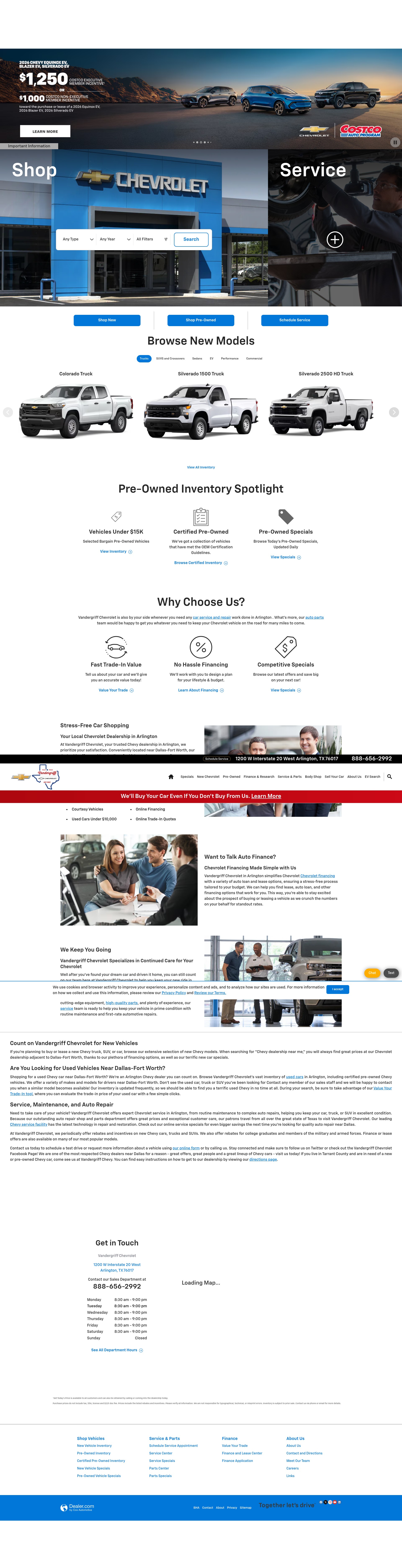 Screenshot of www.vandergriffchevrolet.com