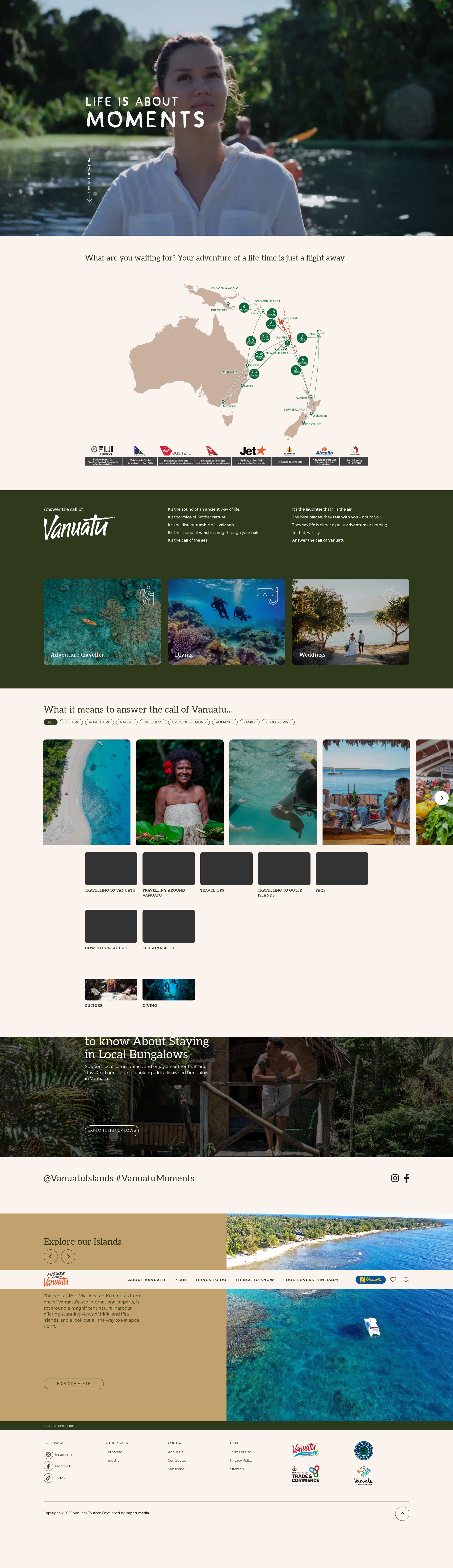 Screenshot of www.vanuatu.travel