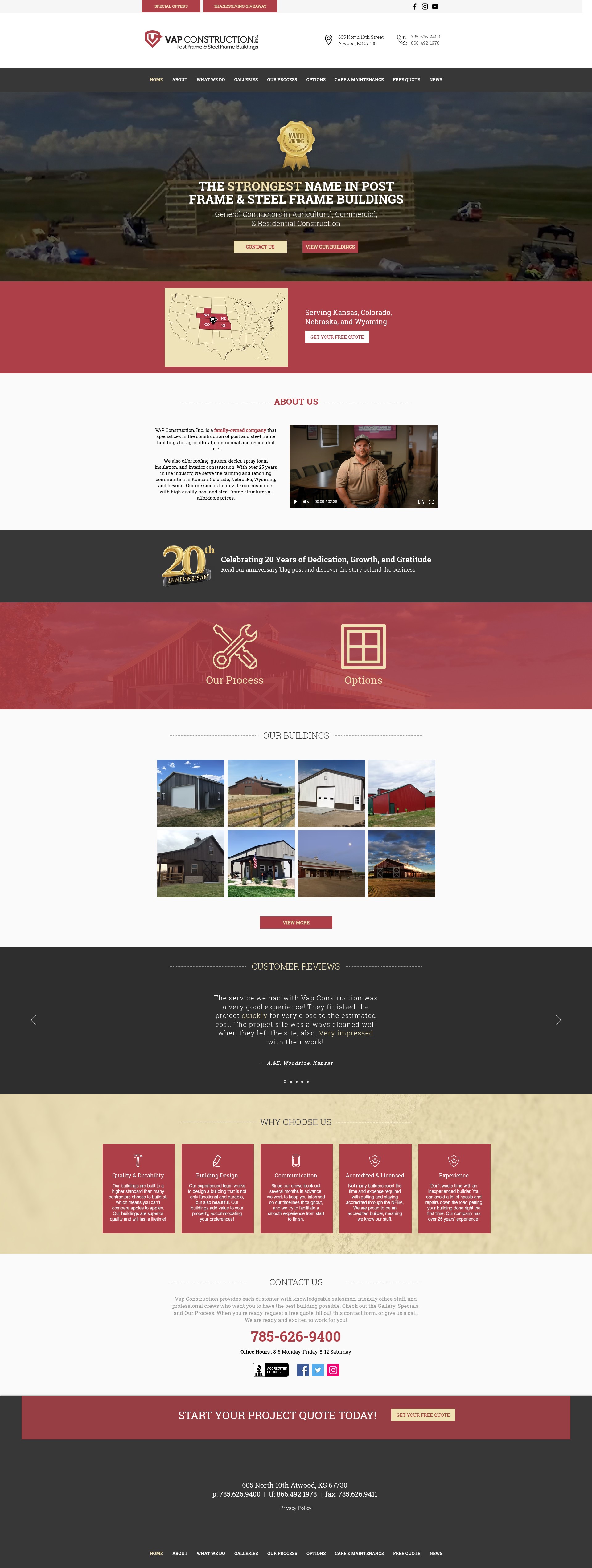 Screenshot of www.vapconstruction.com