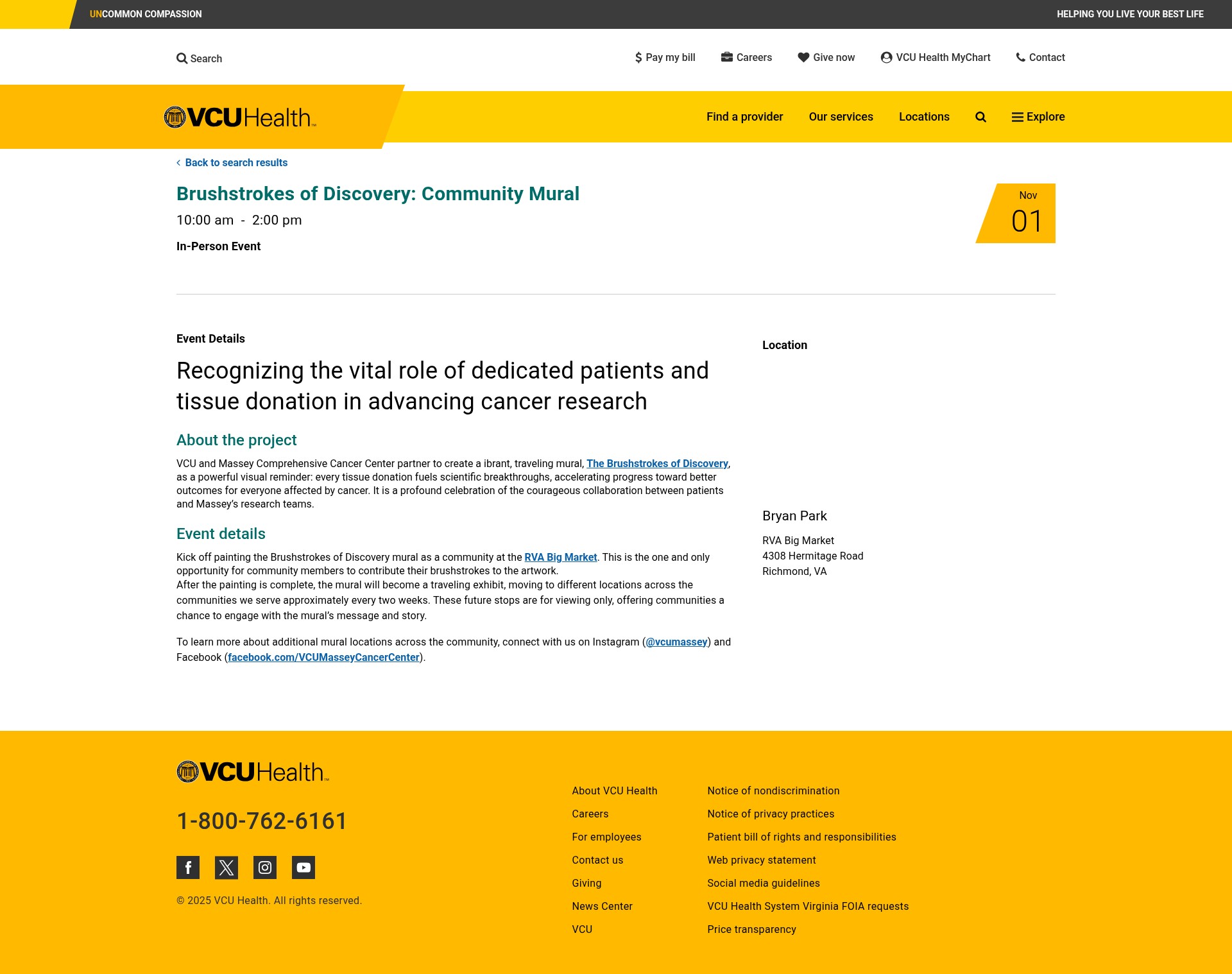 Screenshot of www.vcuhealth.org