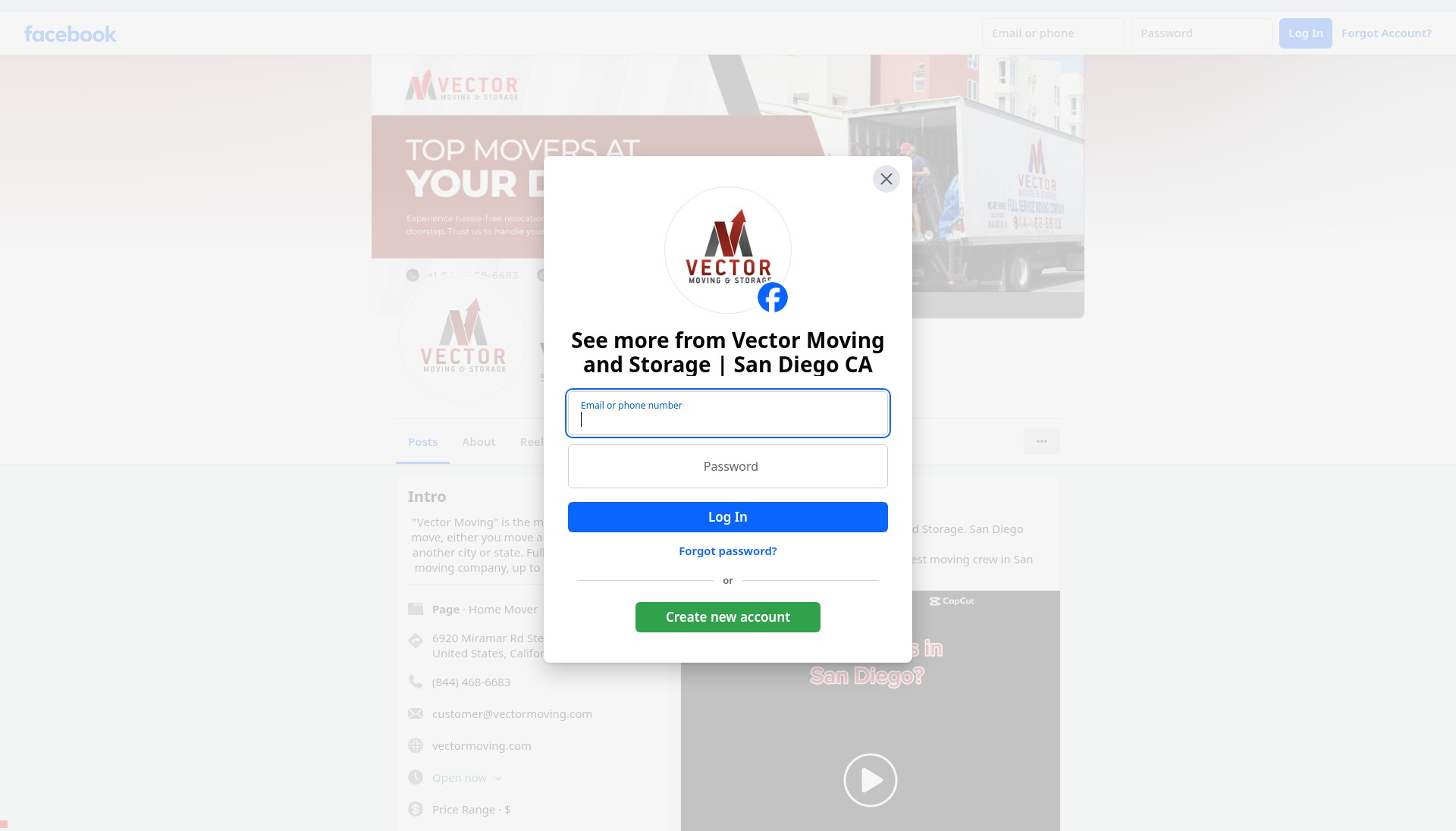 Screenshot of www.vectormoving.com