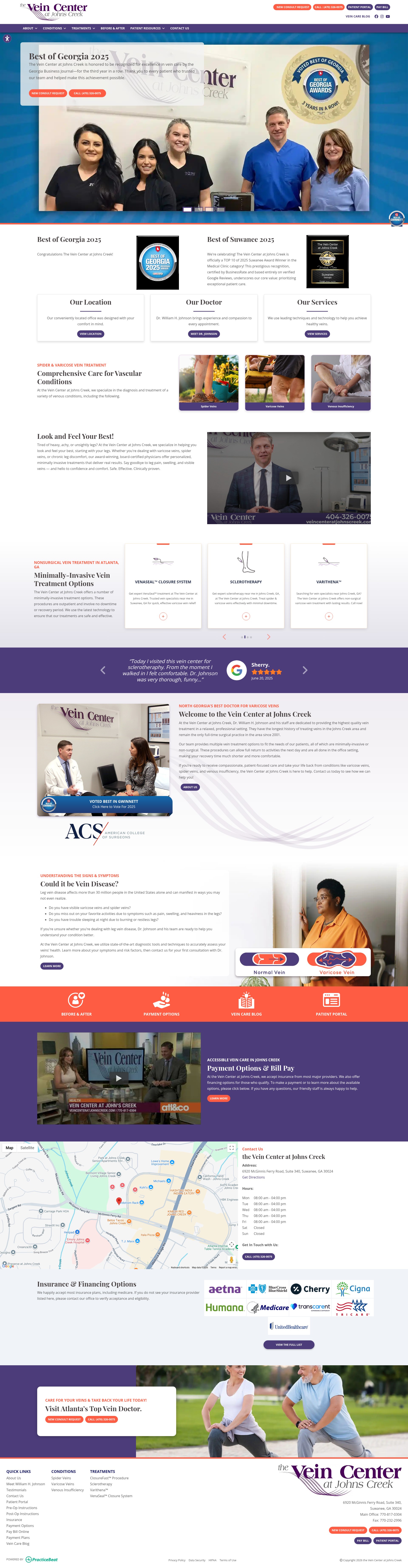 Screenshot of www.veincenteratjohnscreek.com