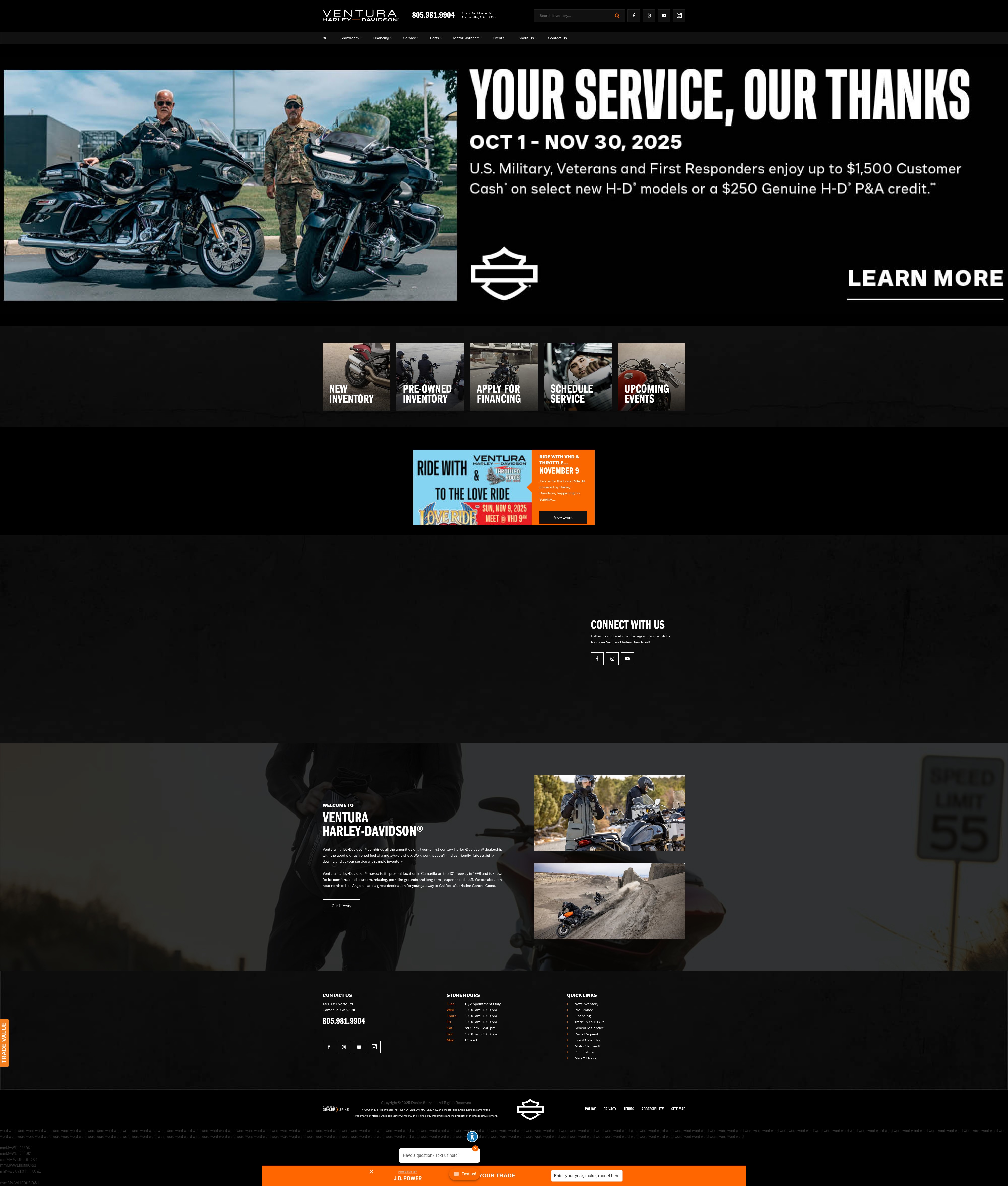 Screenshot of www.venturaharley.com