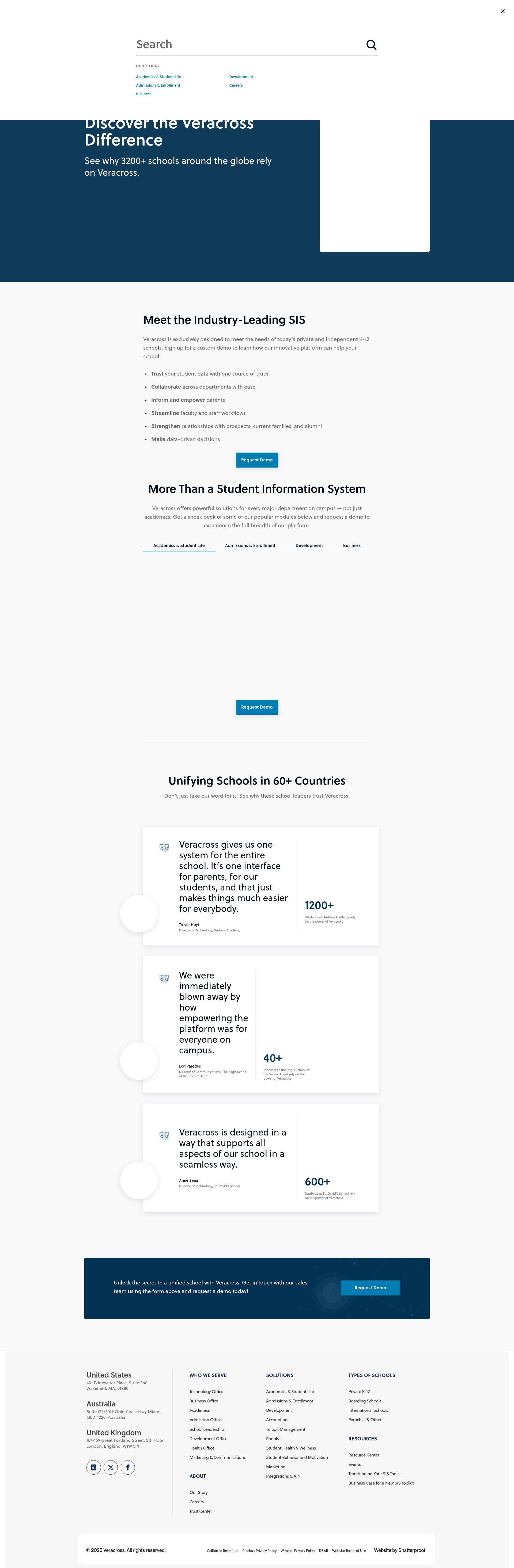 Screenshot of www.veracross.com