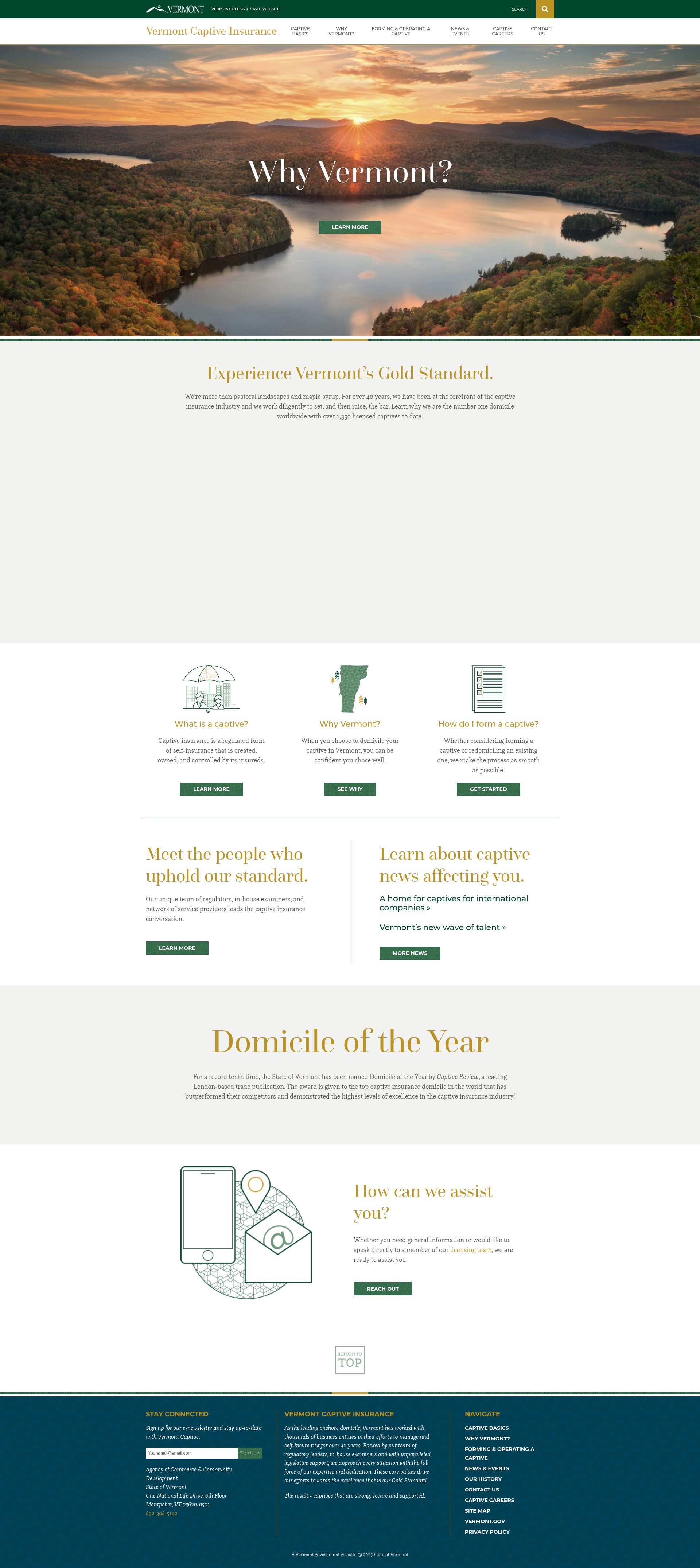 Screenshot of www.vermontcaptive.com