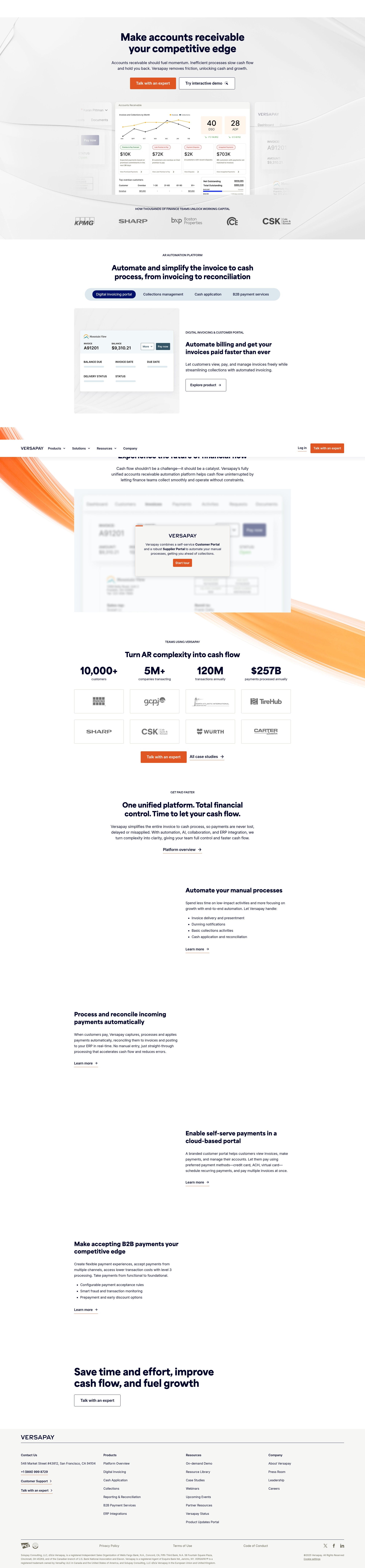 Screenshot of www.versapay.com