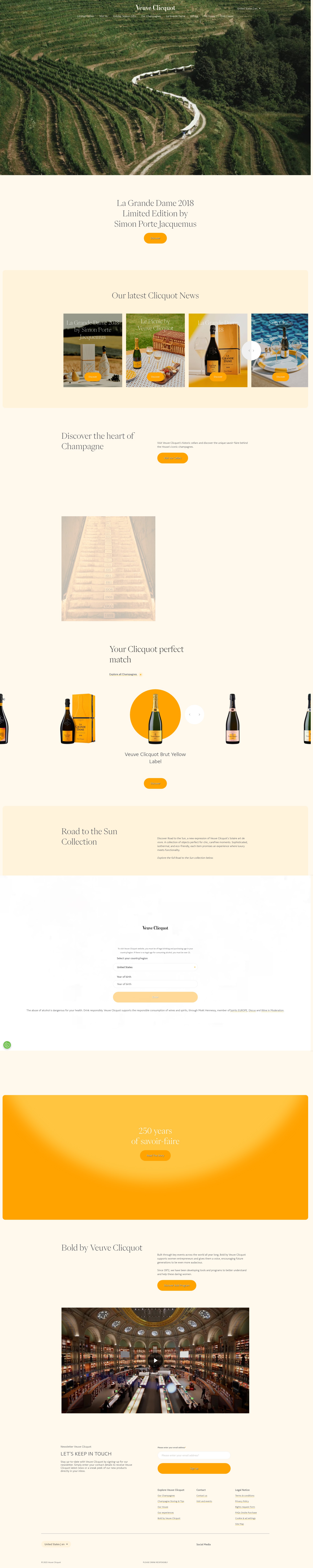 Screenshot of www.veuveclicquot.com
