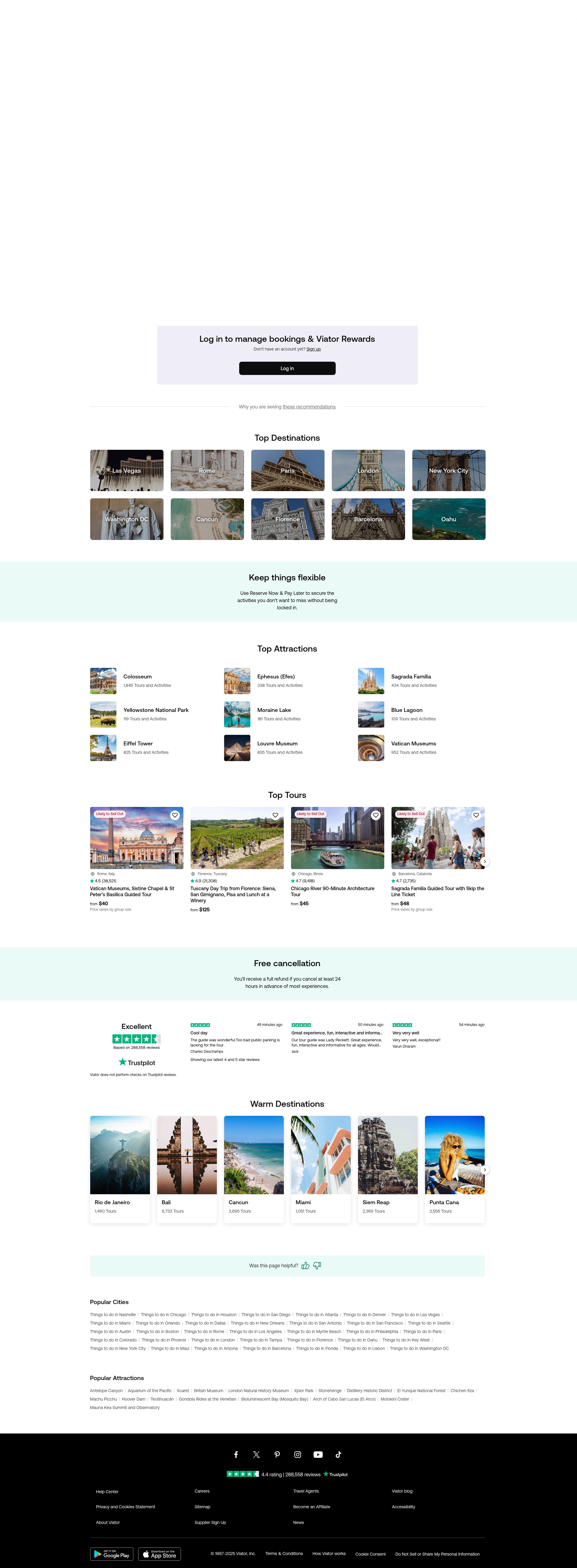 Screenshot of www.viator.com