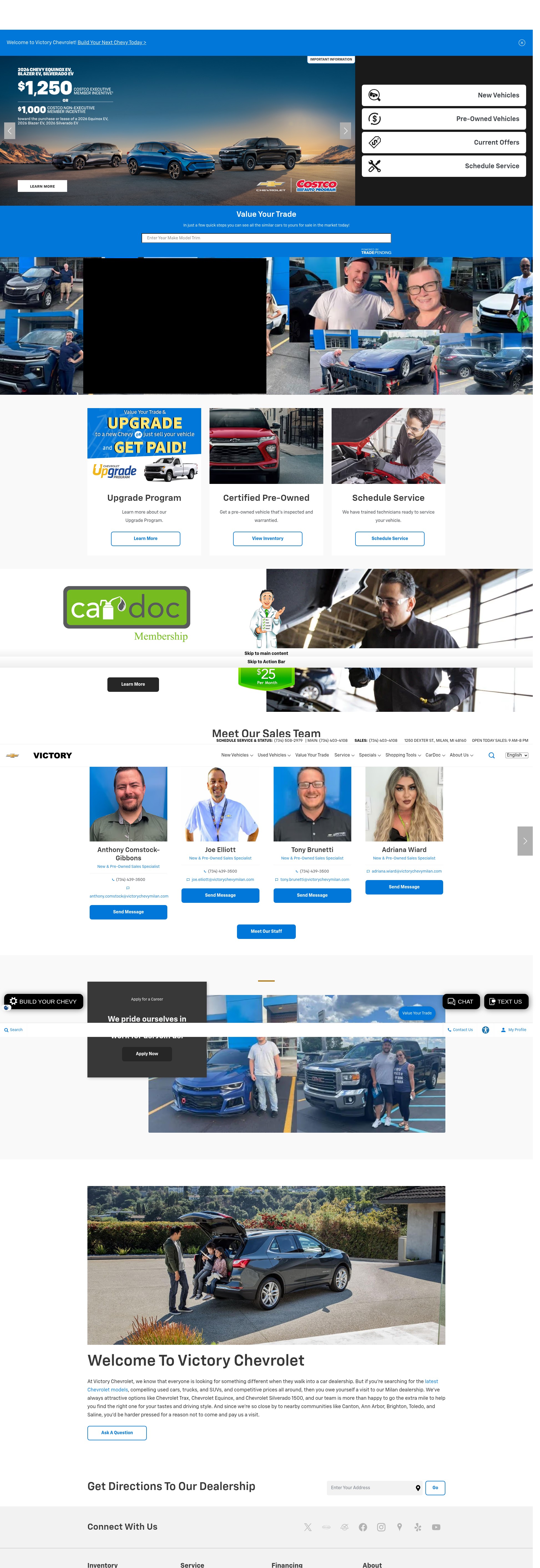 Screenshot of www.victorychevymilan.com