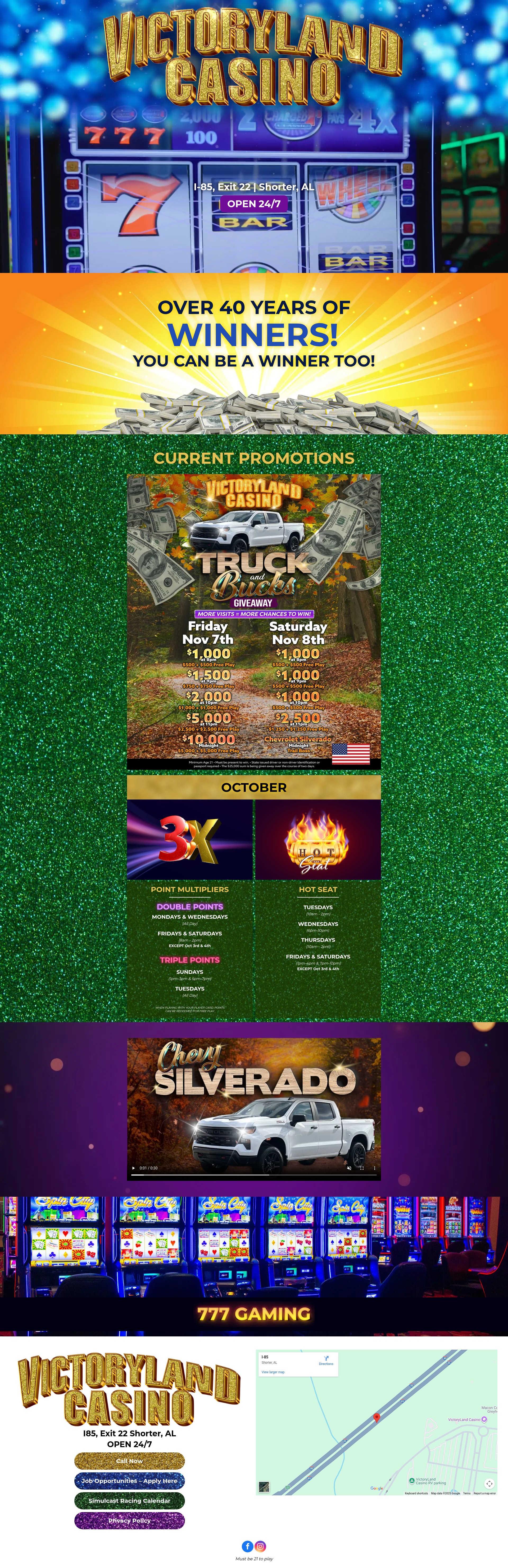 Screenshot of www.victoryland.com