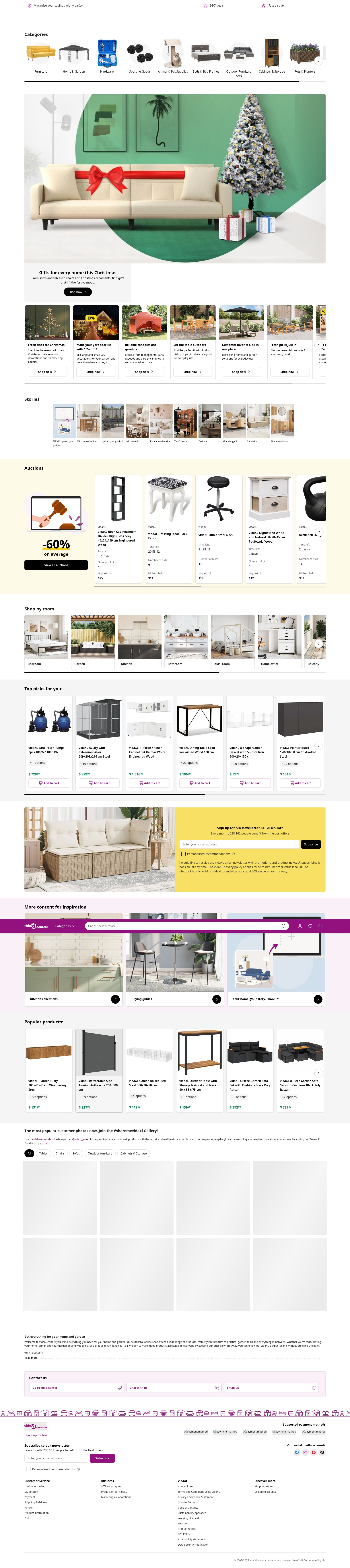 Screenshot of www.vidaxl.com.au
