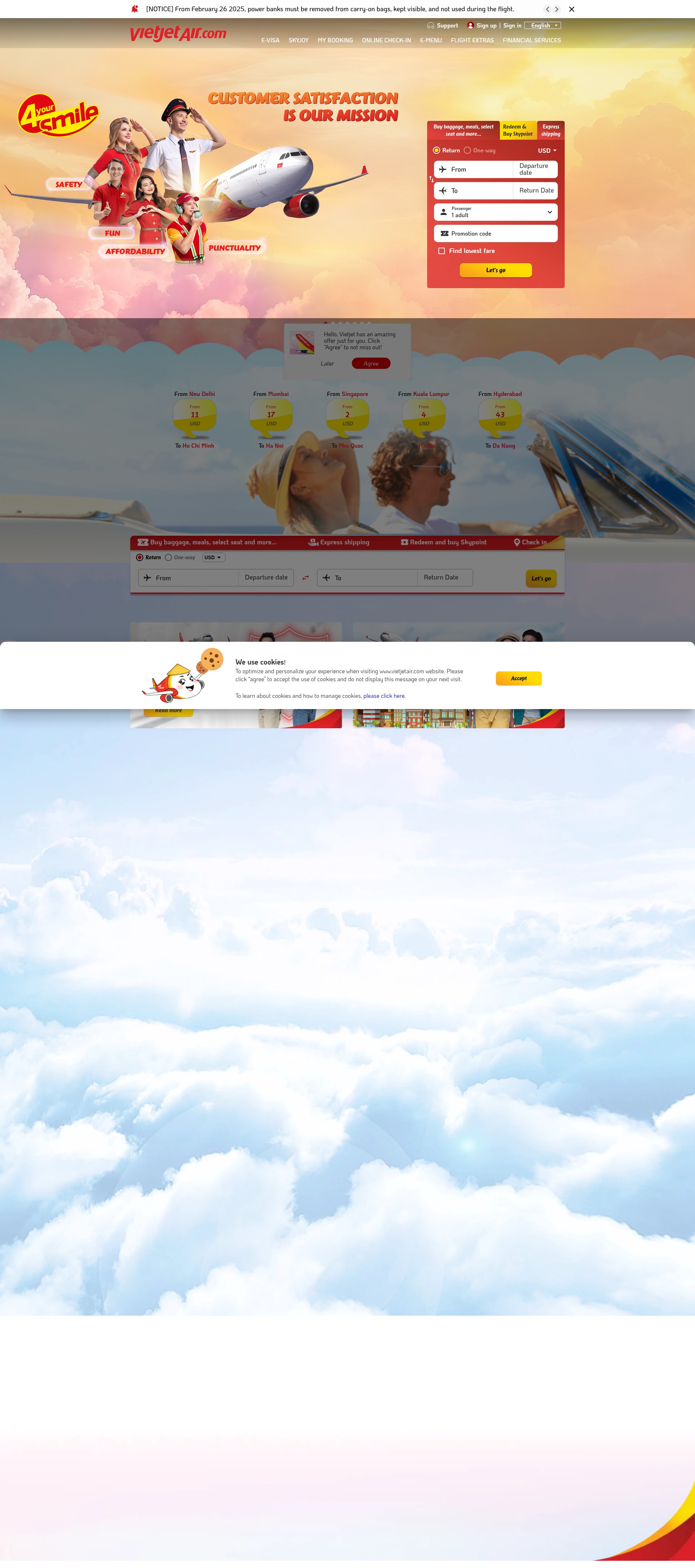 Screenshot of www.vietjetair.com