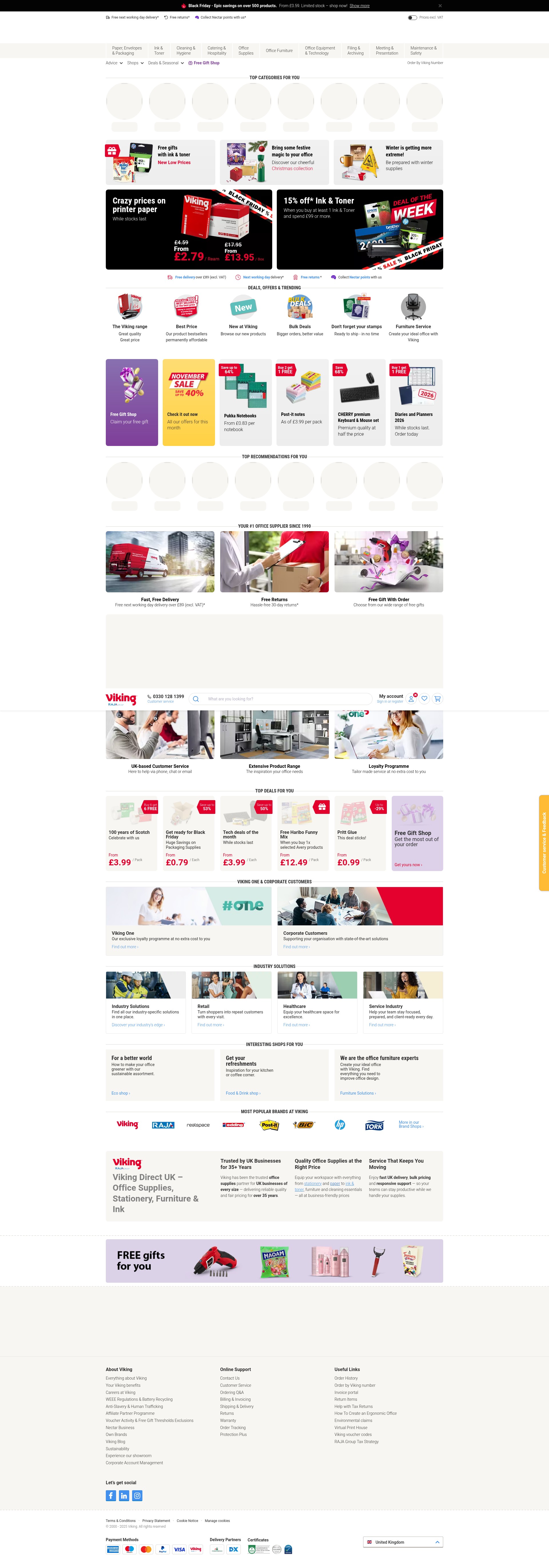 Screenshot of www.viking-direct.co.uk