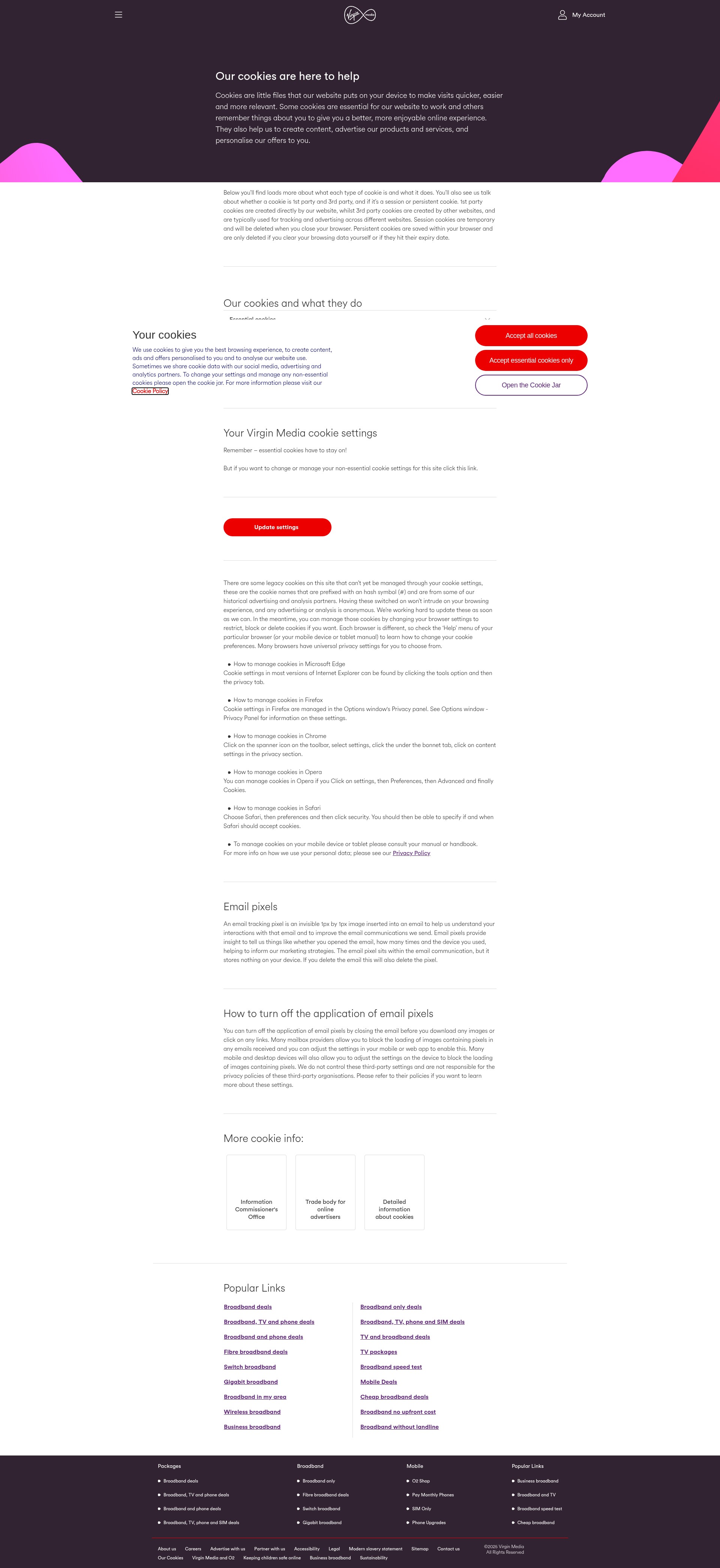 Screenshot of www.virginmedia.com