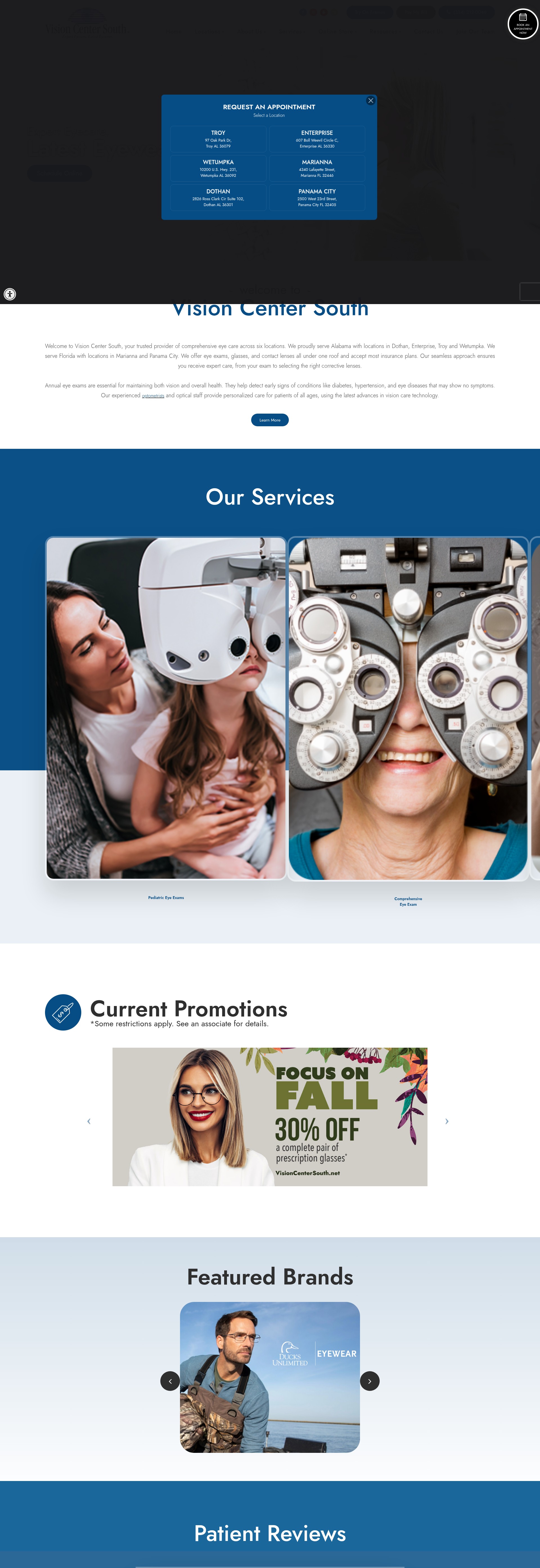 Screenshot of www.visioncentersouth.net