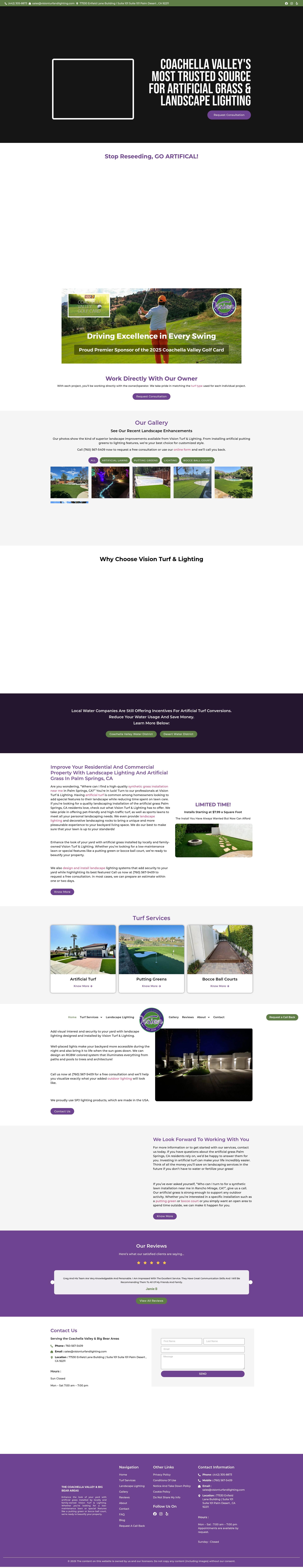 Screenshot of www.visionturfandlighting.com