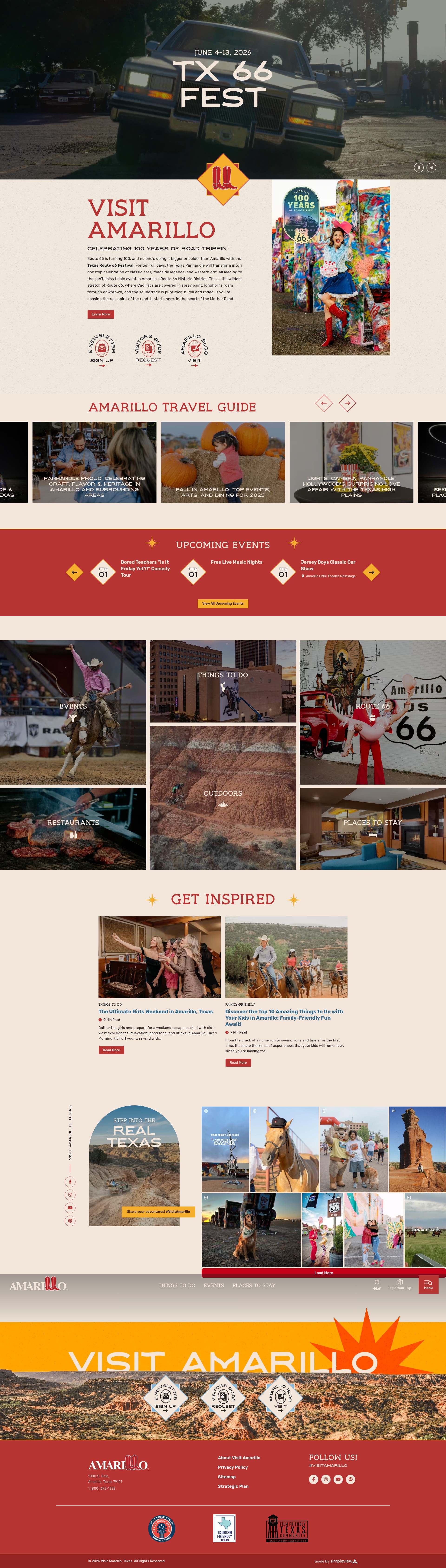Screenshot of www.visitamarillo.com