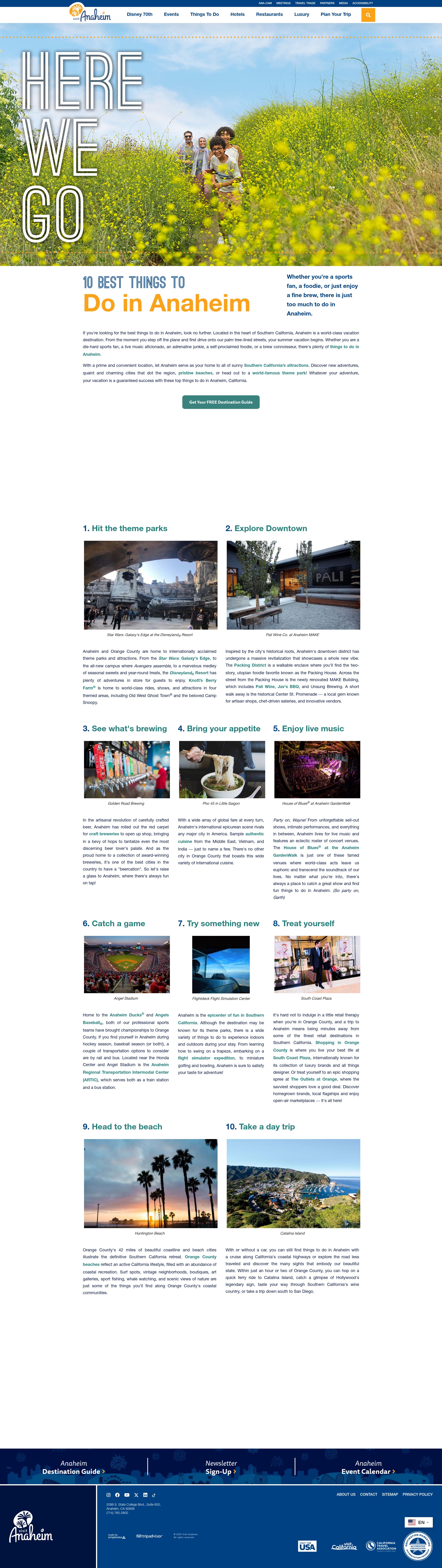 Screenshot of www.visitanaheim.org