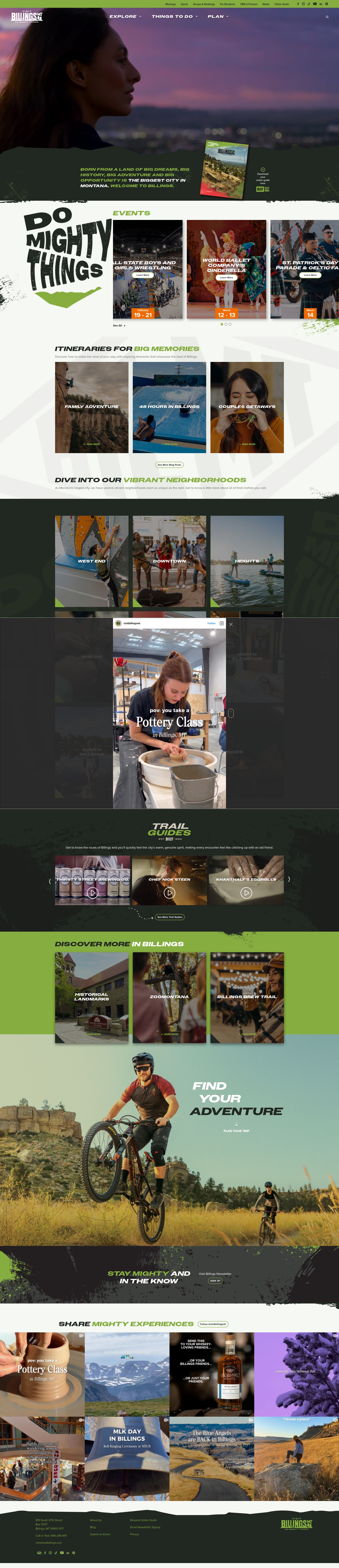Screenshot of www.visitbillings.com