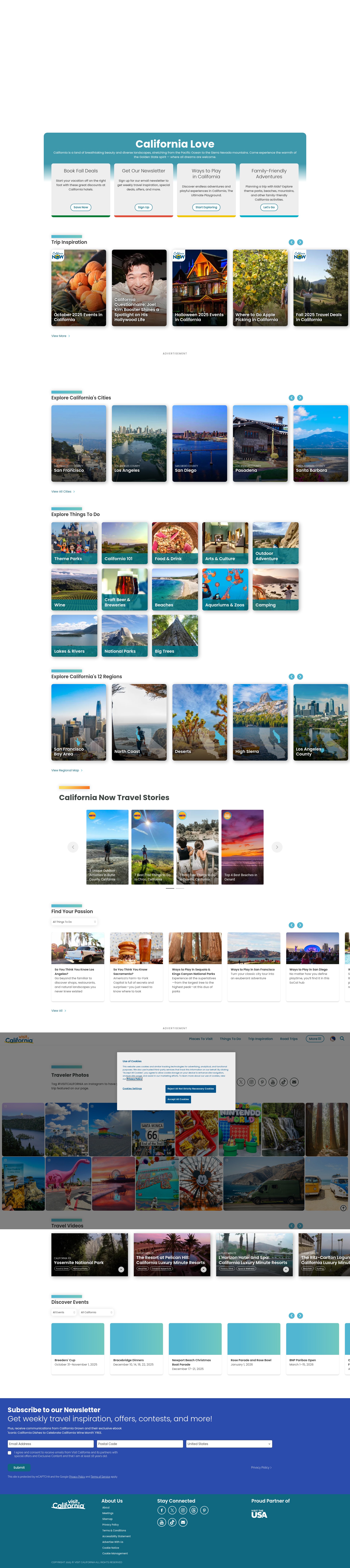 Screenshot of www.visitcalifornia.com