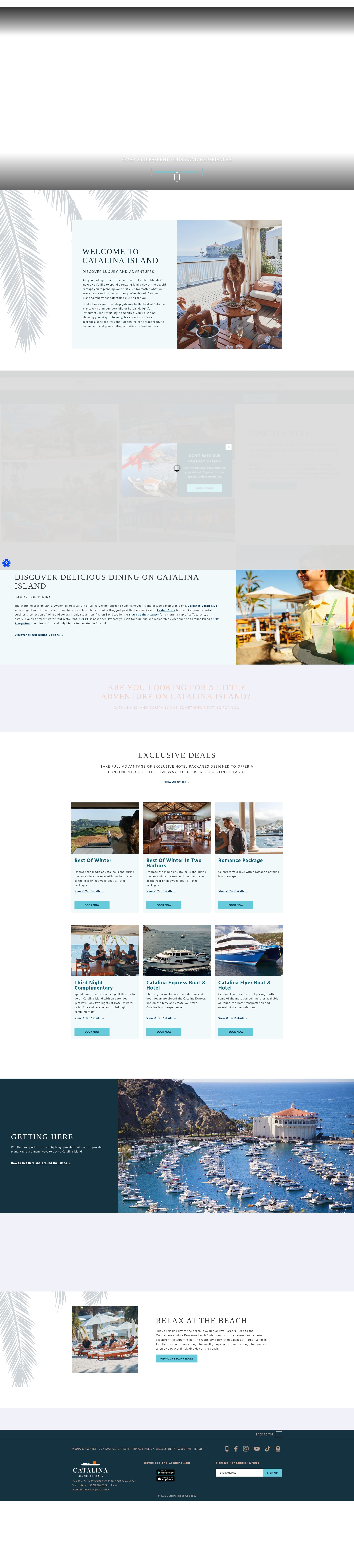 Screenshot of www.visitcatalinaisland.com