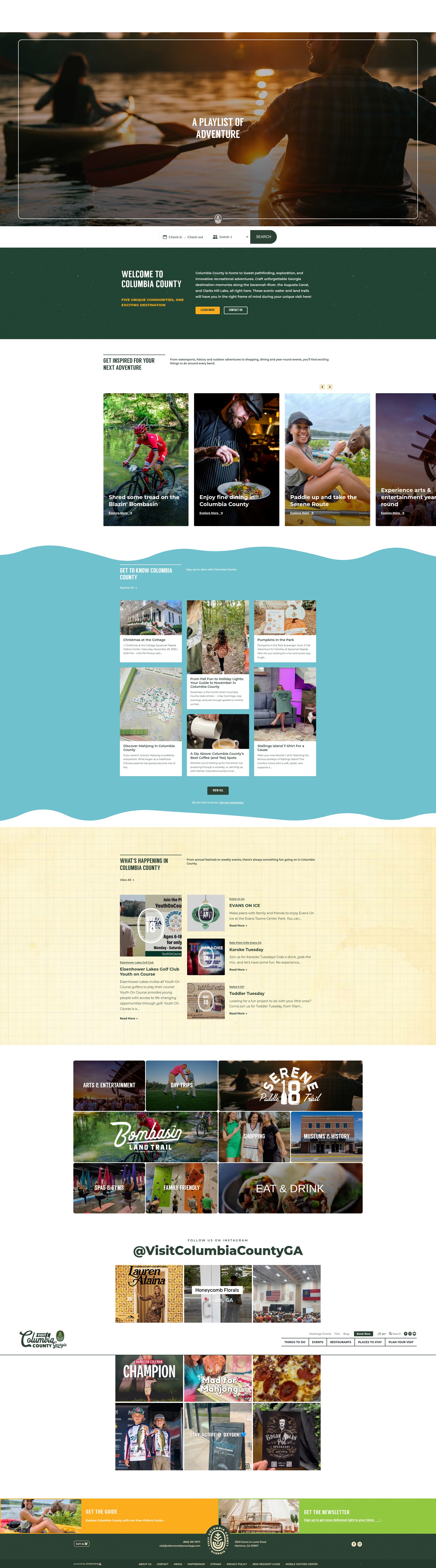 Screenshot of www.visitcolumbiacountyga.com
