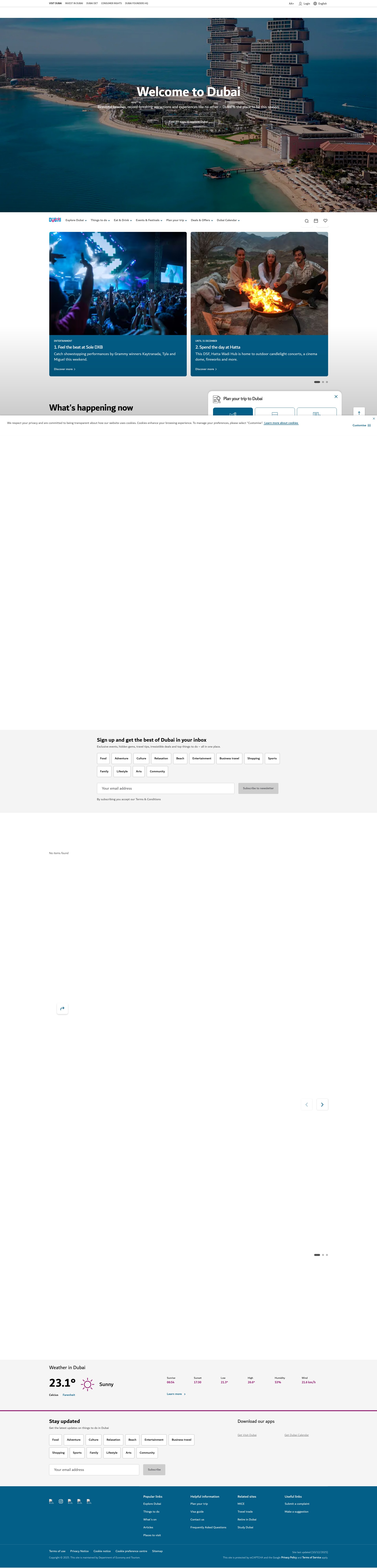 Screenshot of www.visitdubai.com