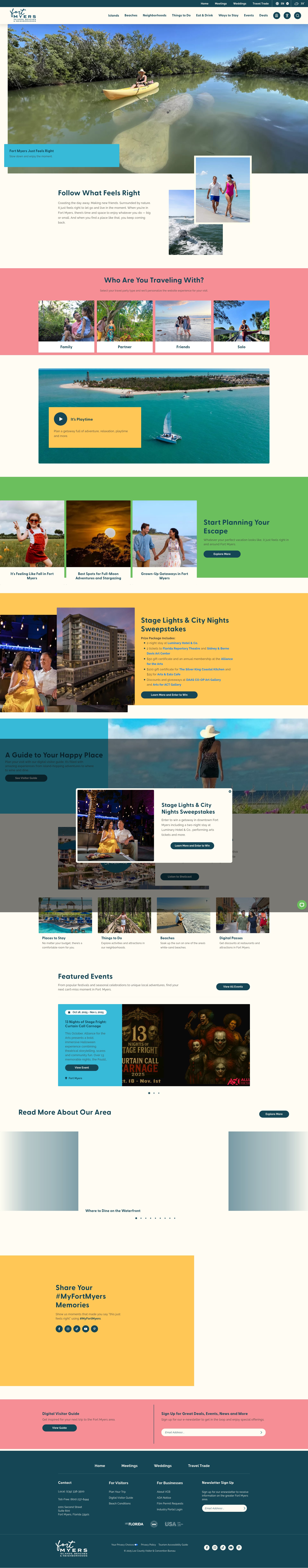 Screenshot of www.visitfortmyers.com