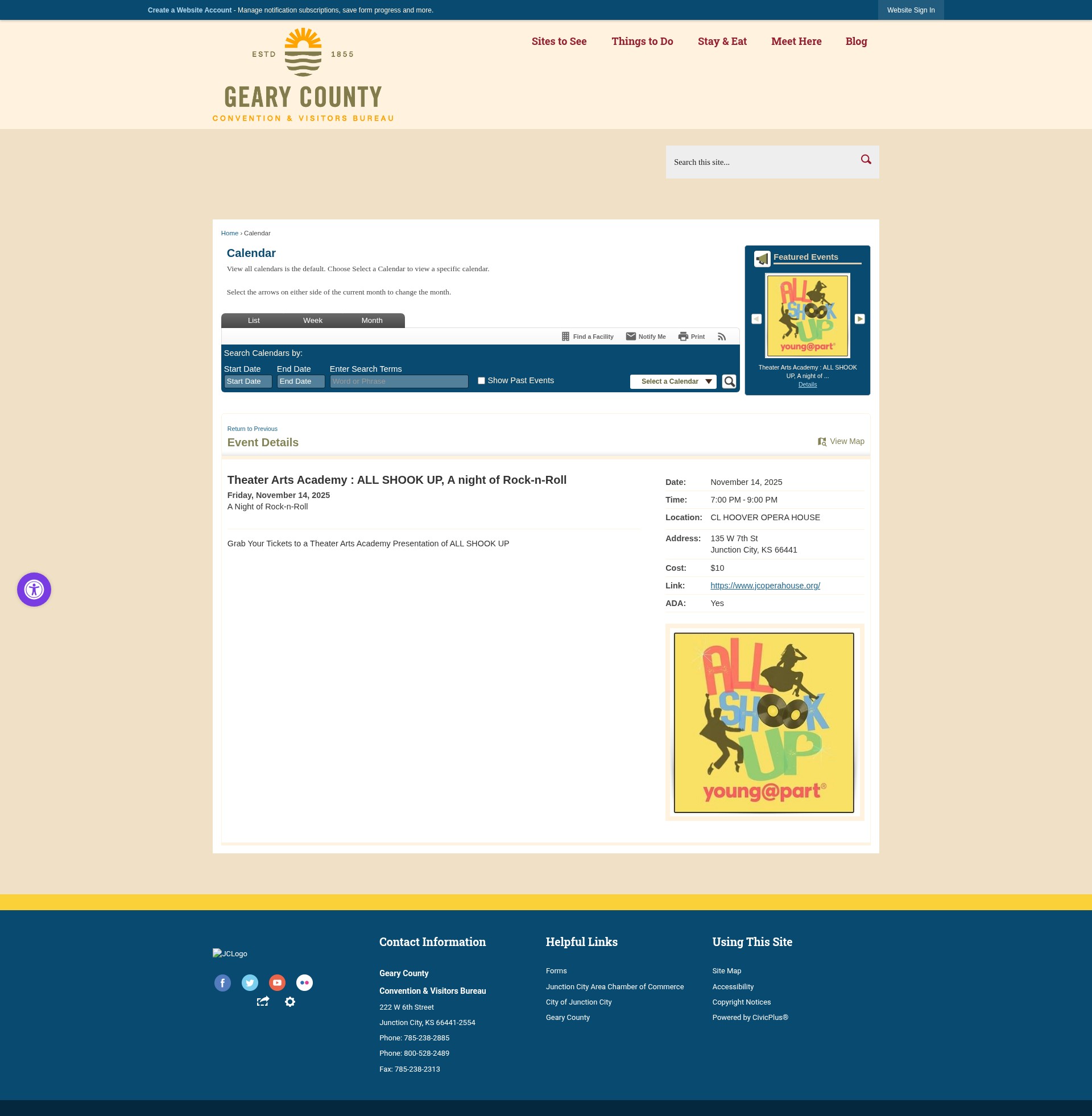 Screenshot of www.visitgearycounty.com